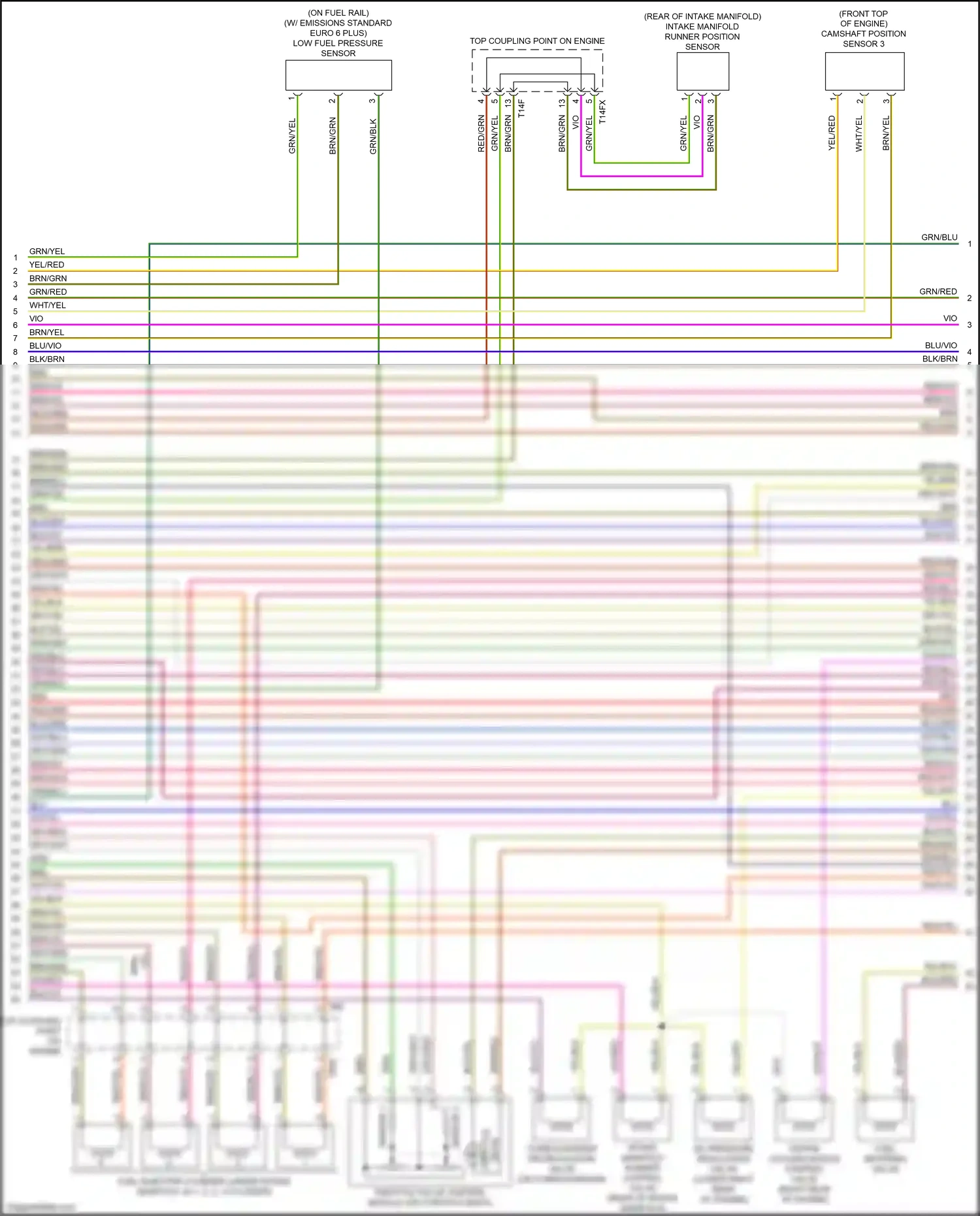 Wiring diagram top coupling point on engine for Audi TTS 8S (2014-2018) (8 of 10)