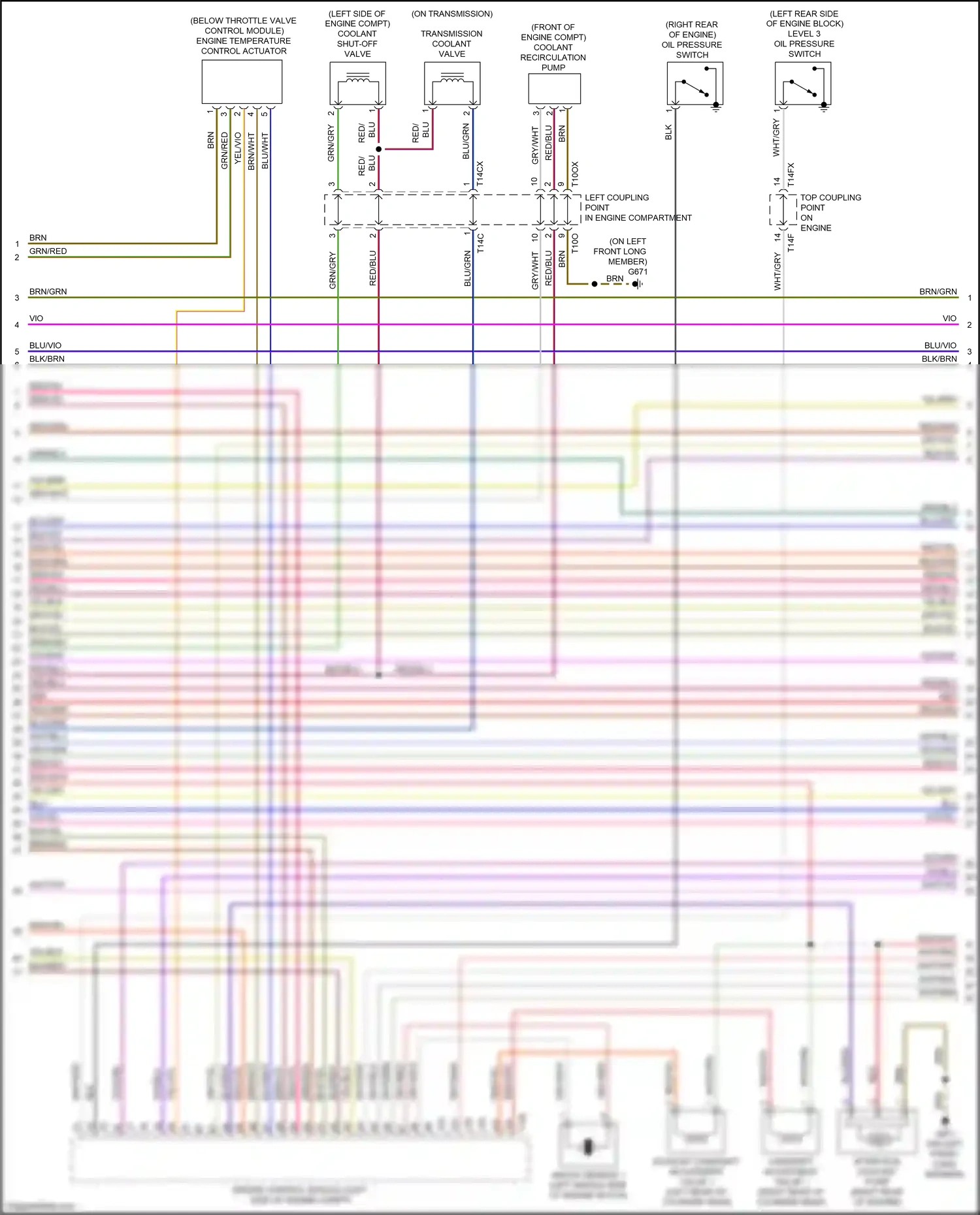 Wiring diagram top coupling point on engine for Audi TTS 8S (2014-2018) (5 of 10)
