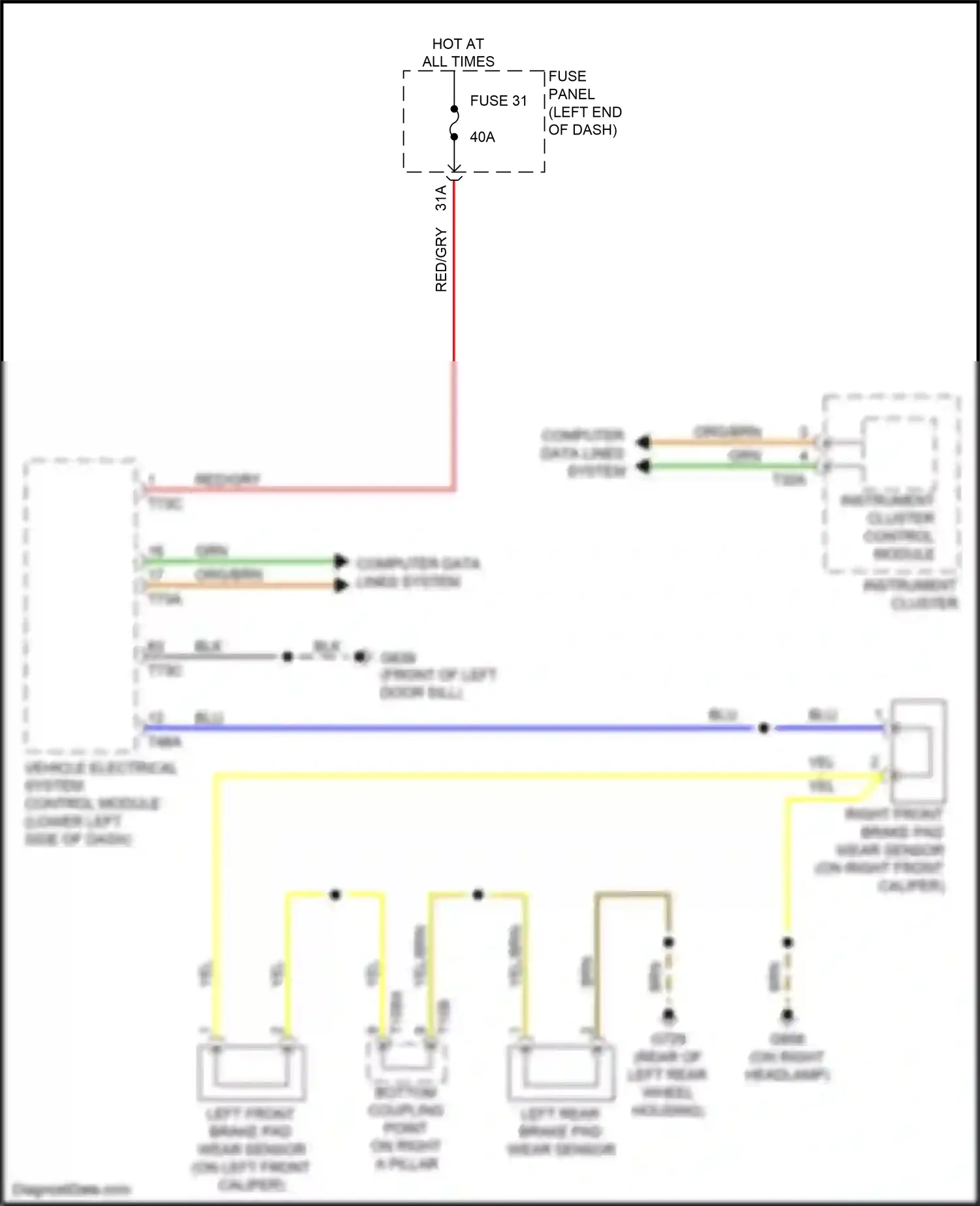 Wiring diagram vehicle electrical system control module for Audi TTS 8S (2014-2018) (33 of 43)