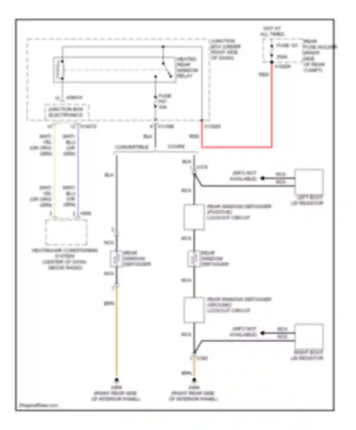 1 series BMW E81/E82/E87/E88 facelift 2 (2011-2014): Rear defogger circuit