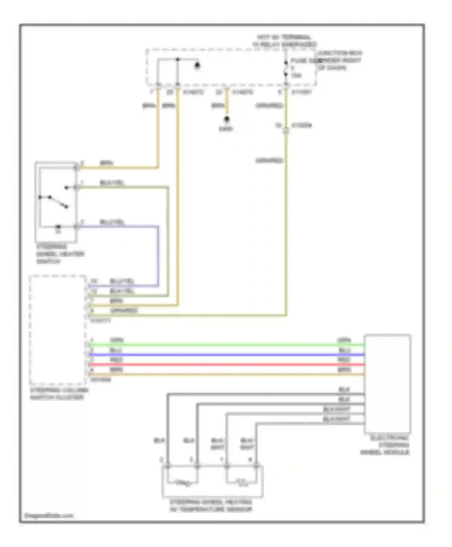 1 series BMW E81/E82/E87/E88 facelift 2 (2011-2014): Heated steering wheel circuit