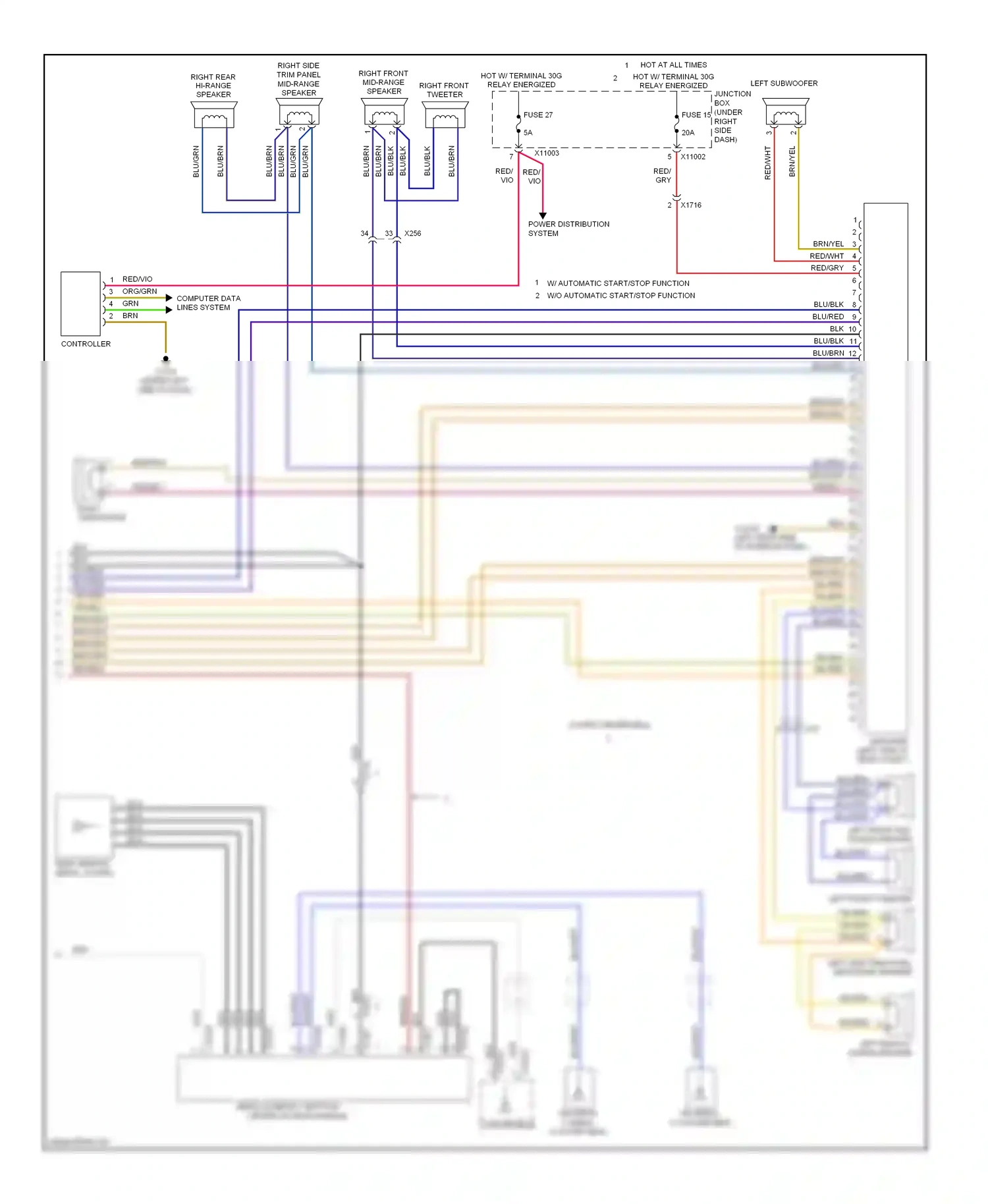 BMW 1 series E81/E82/E87/E88 facelift 2 (2011-2014) brn/yel wiring diagram  (15 of 27)