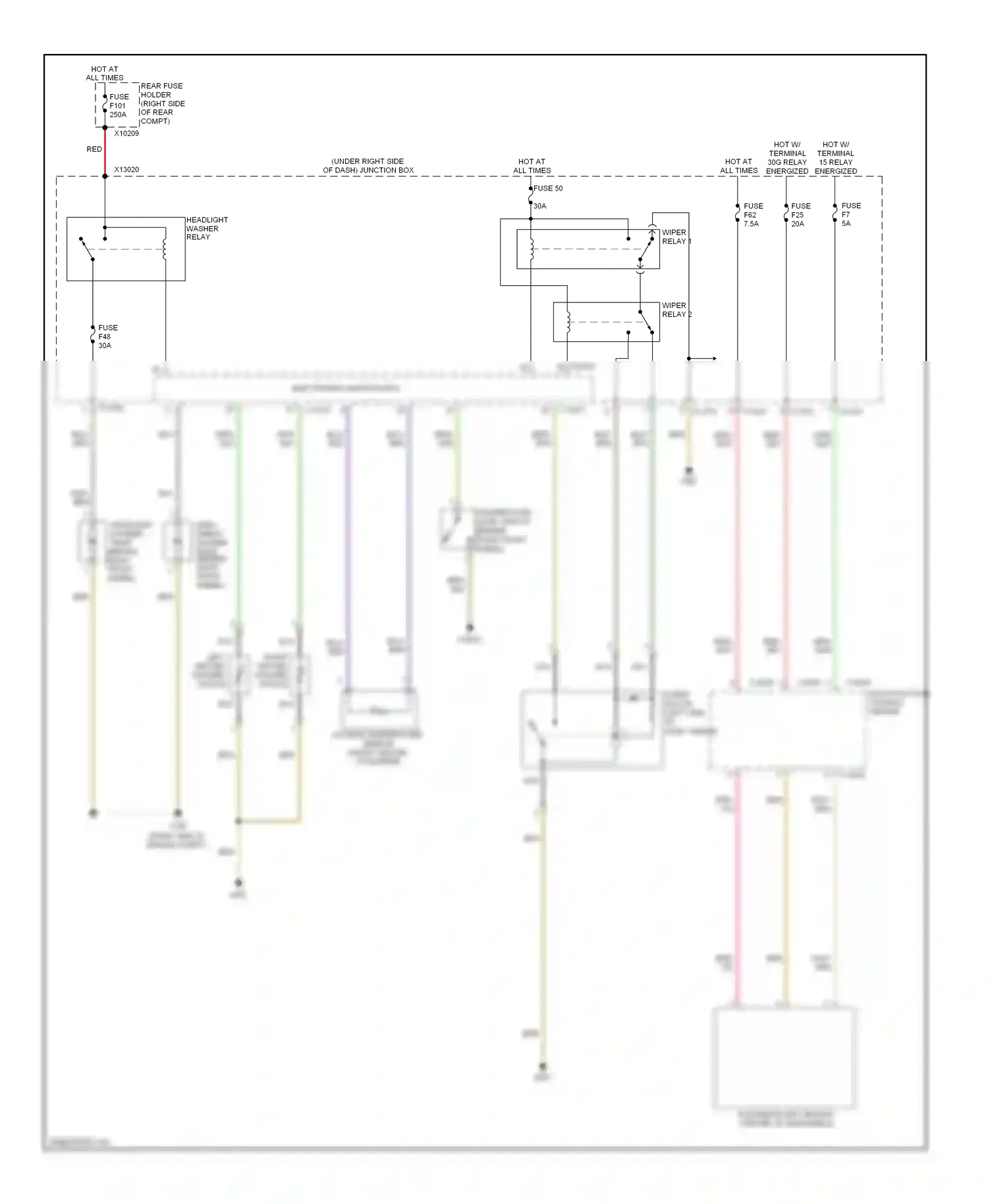 Wiring diagram headlight washer pump for BMW 1 series E81/E82/E87/E88 facelift 2 (2011-2014) (2 of 2)
