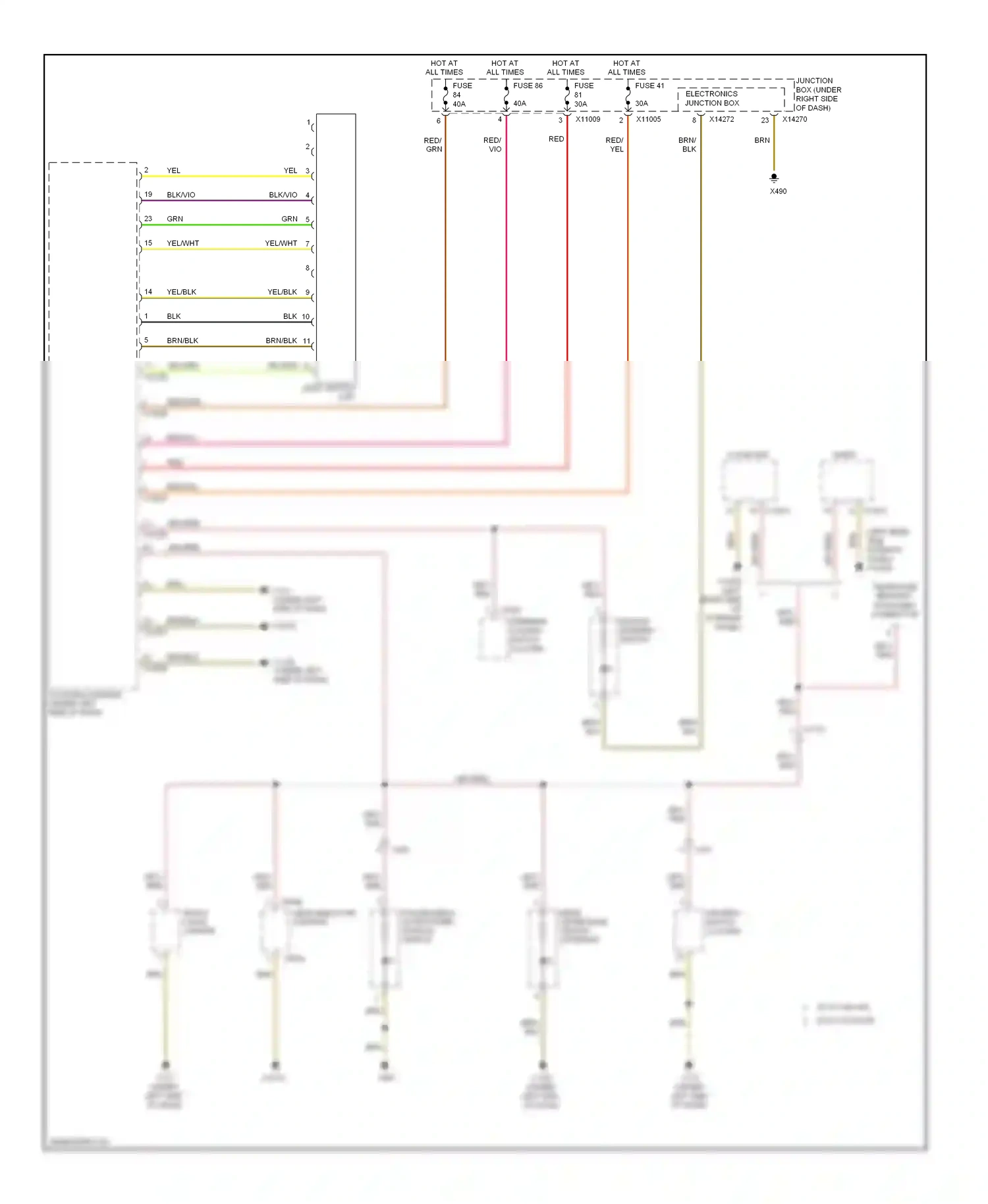 Wiring diagram interior panel) for BMW 1 series E81/E82/E87/E88 facelift 2 (2011-2014) (1 of 1)