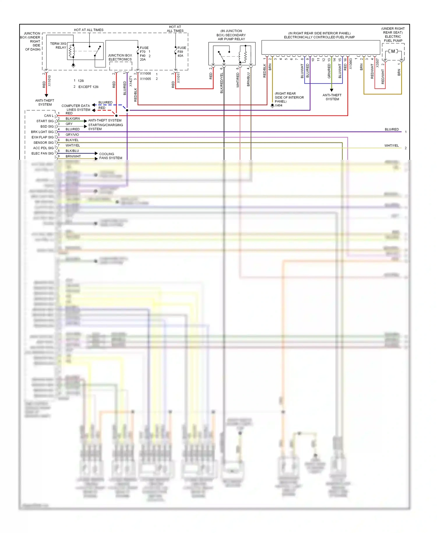BMW 1 series E81/E82/E87/E88 facelift (2007-2011) blk/blu wiring diagram  (8 of 36)