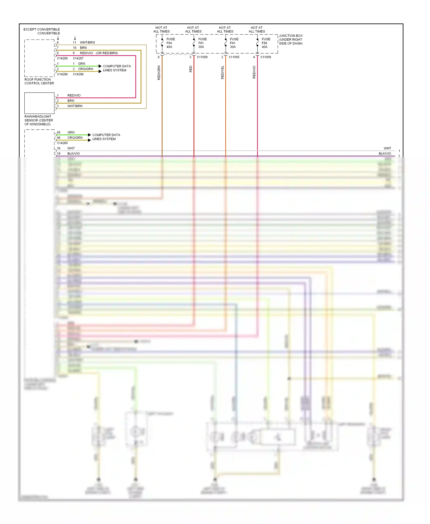 BMW 1 series E81/E82/E87/E88 facelift (2007-2011) blu/blk wiring diagram  (5 of 58)