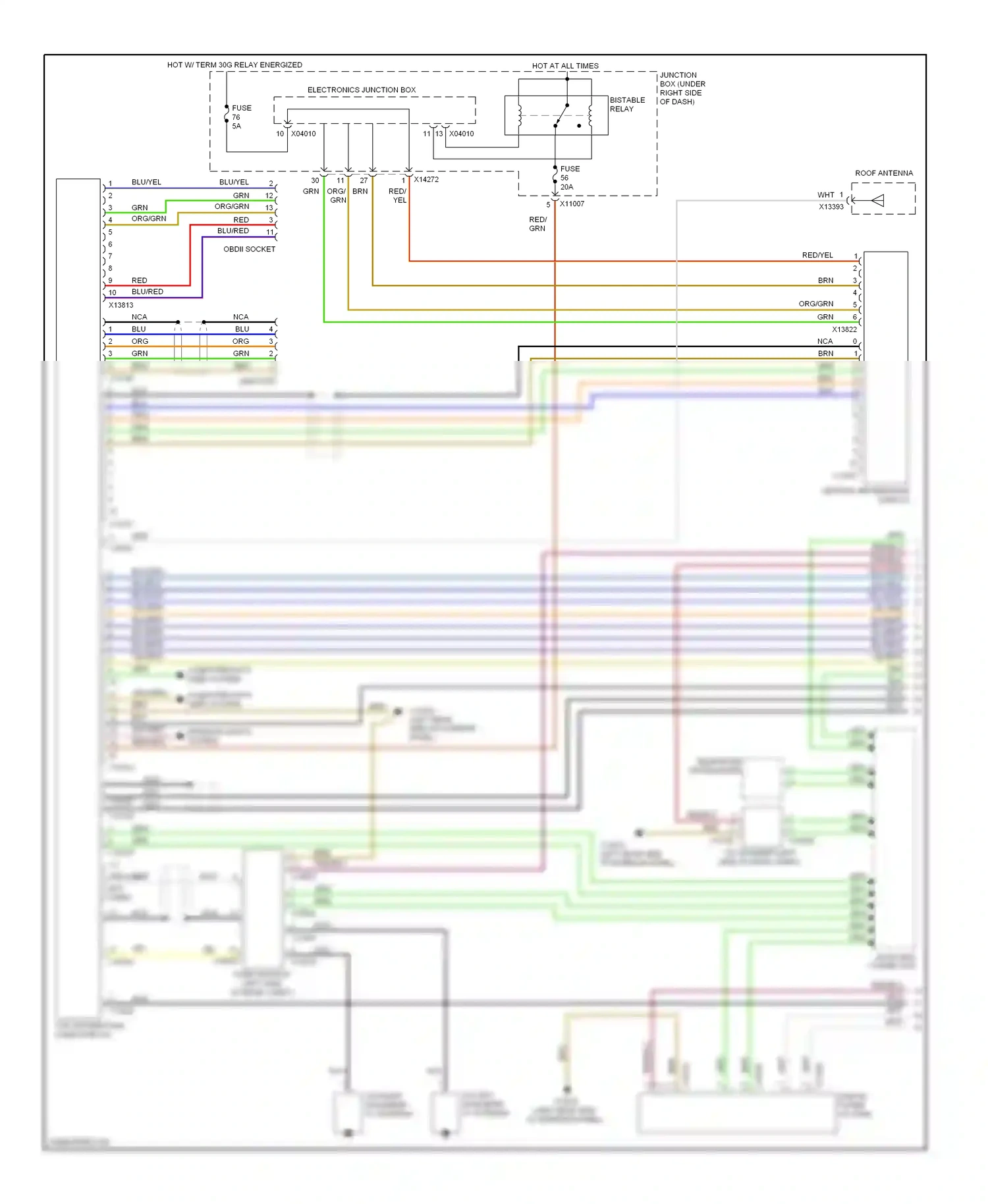 BMW 1 series E81/E82/E87/E88 facelift (2007-2011) blu/brn wiring diagram  (41 of 52)