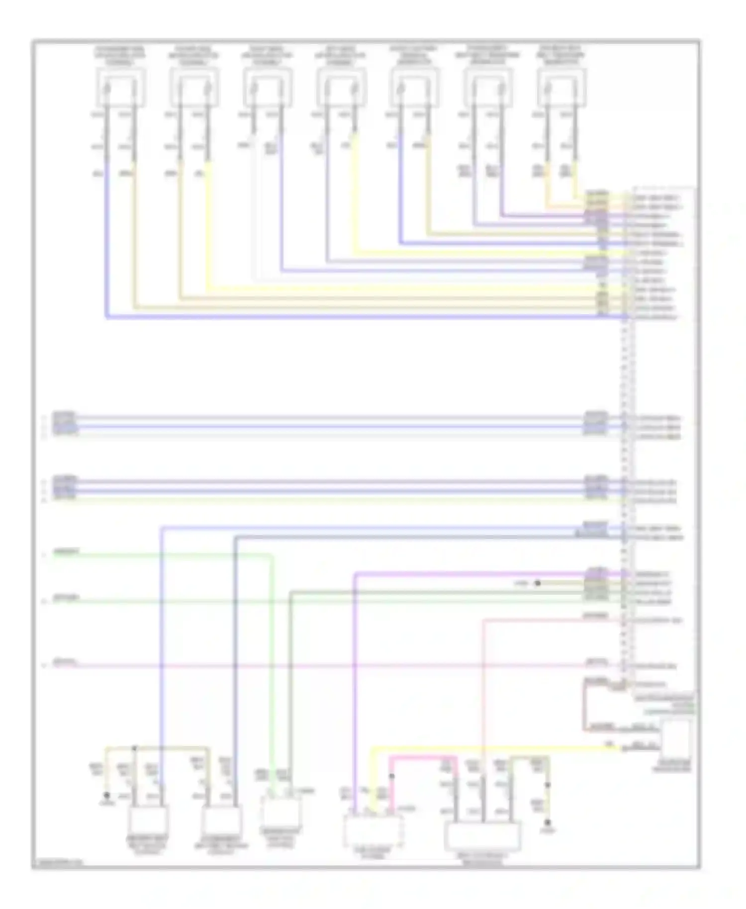 Wiring diagram multiple restraint system control module for BMW 1 series E81/E82/E87/E88 facelift (2007-2011)