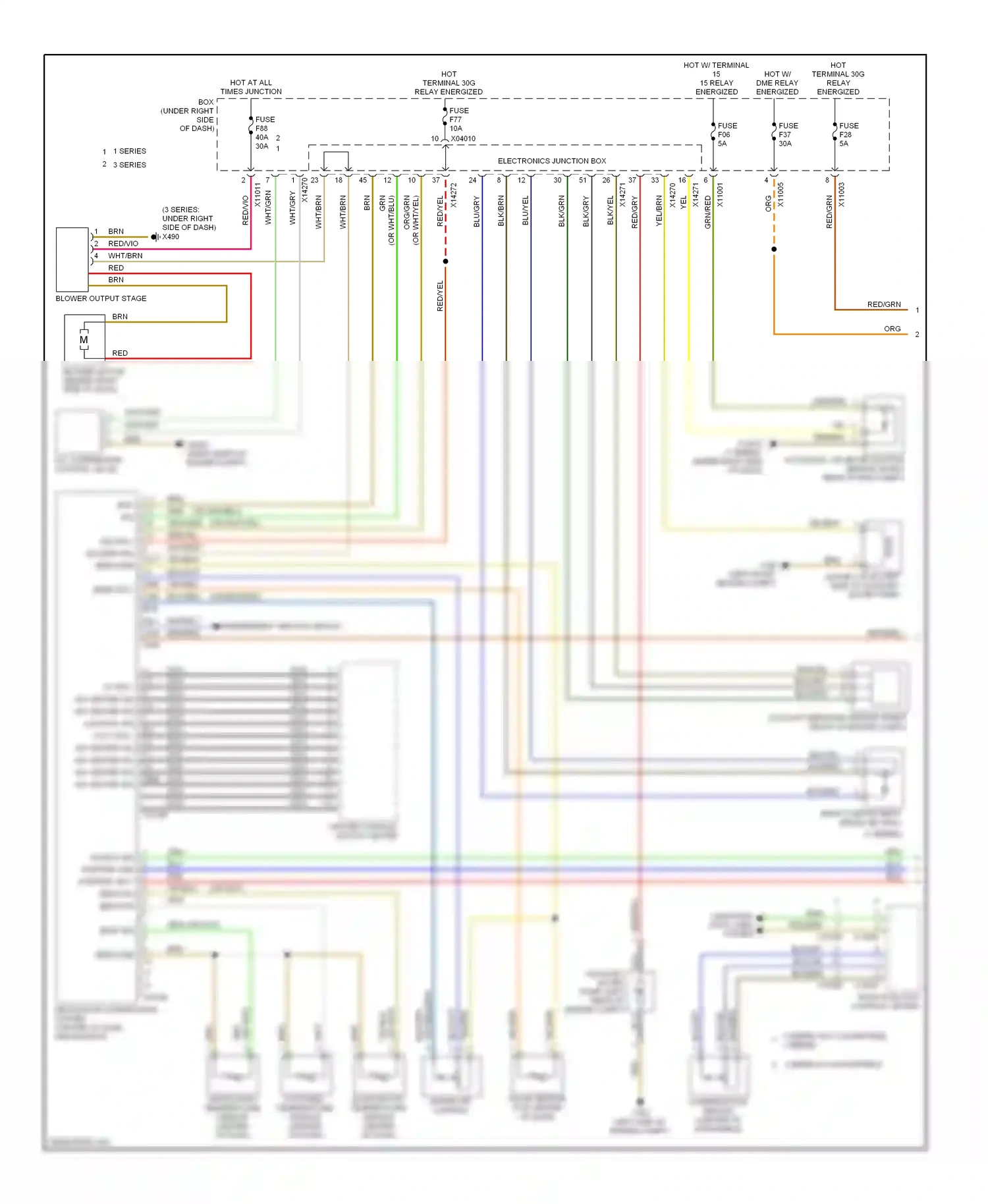 Wiring diagram hot w/ for BMW 1 series E81/E82/E87/E88 facelift (2007-2011) (1 of 2)