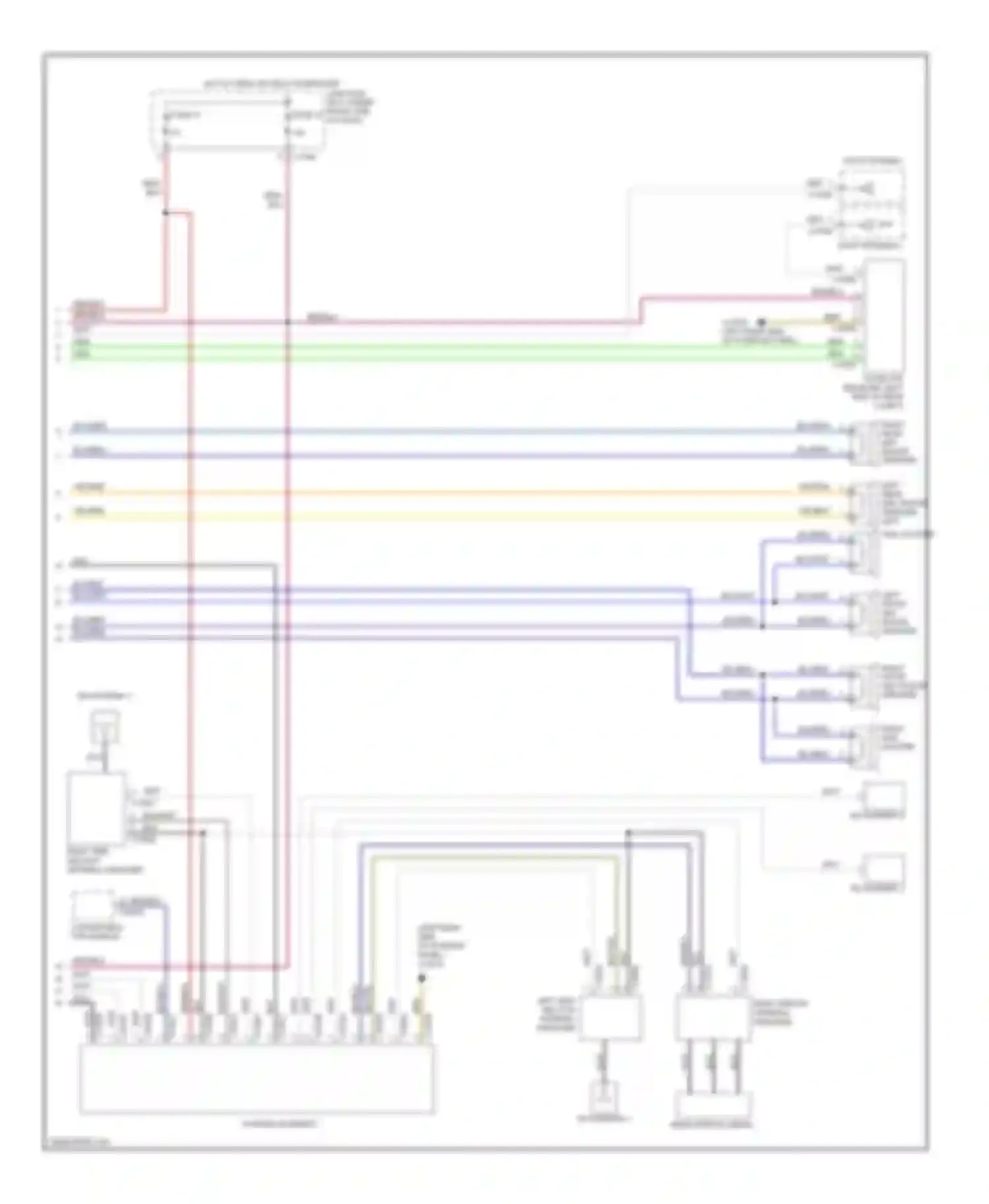 Wiring diagram left rear mid- range speaker left sub- woofer for BMW 1 series E81/E82/E87/E88 facelift (2007-2011) (1 of 6)