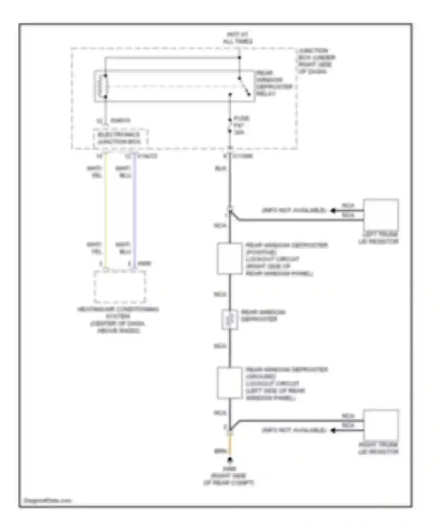 Wiring diagram right trunk lid resistor for BMW 1 series E81/E82/E87/E88 facelift (2007-2011) (1 of 1)