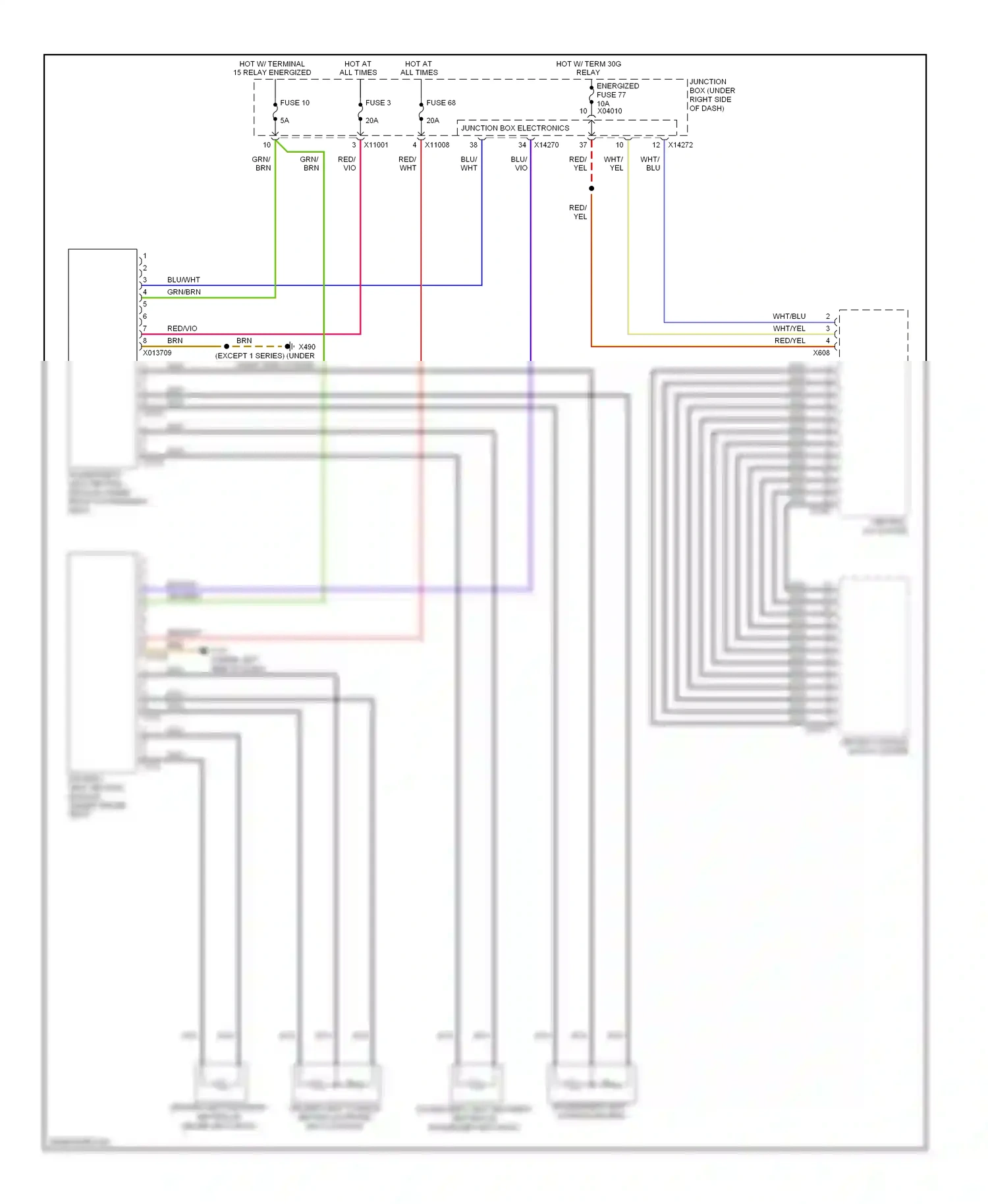 BMW 1 series E81/E82/E87/E88 facelift (2007-2011) wht/yel wiring diagram  (17 of 24)