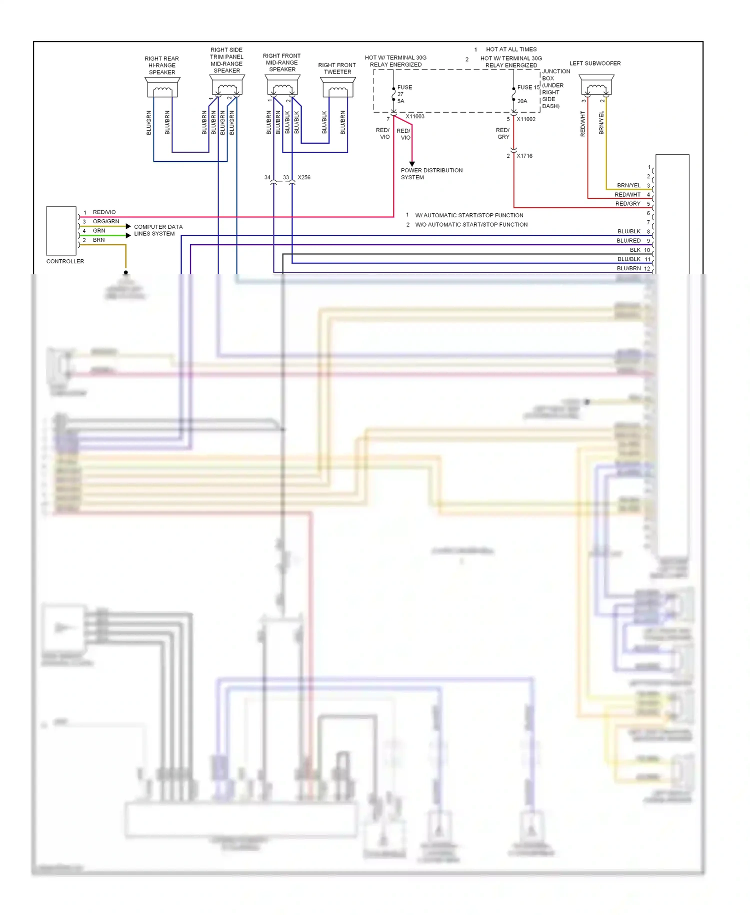 BMW 1 series F20/F21 (2011-2015) controller wiring diagram  (3 of 6)