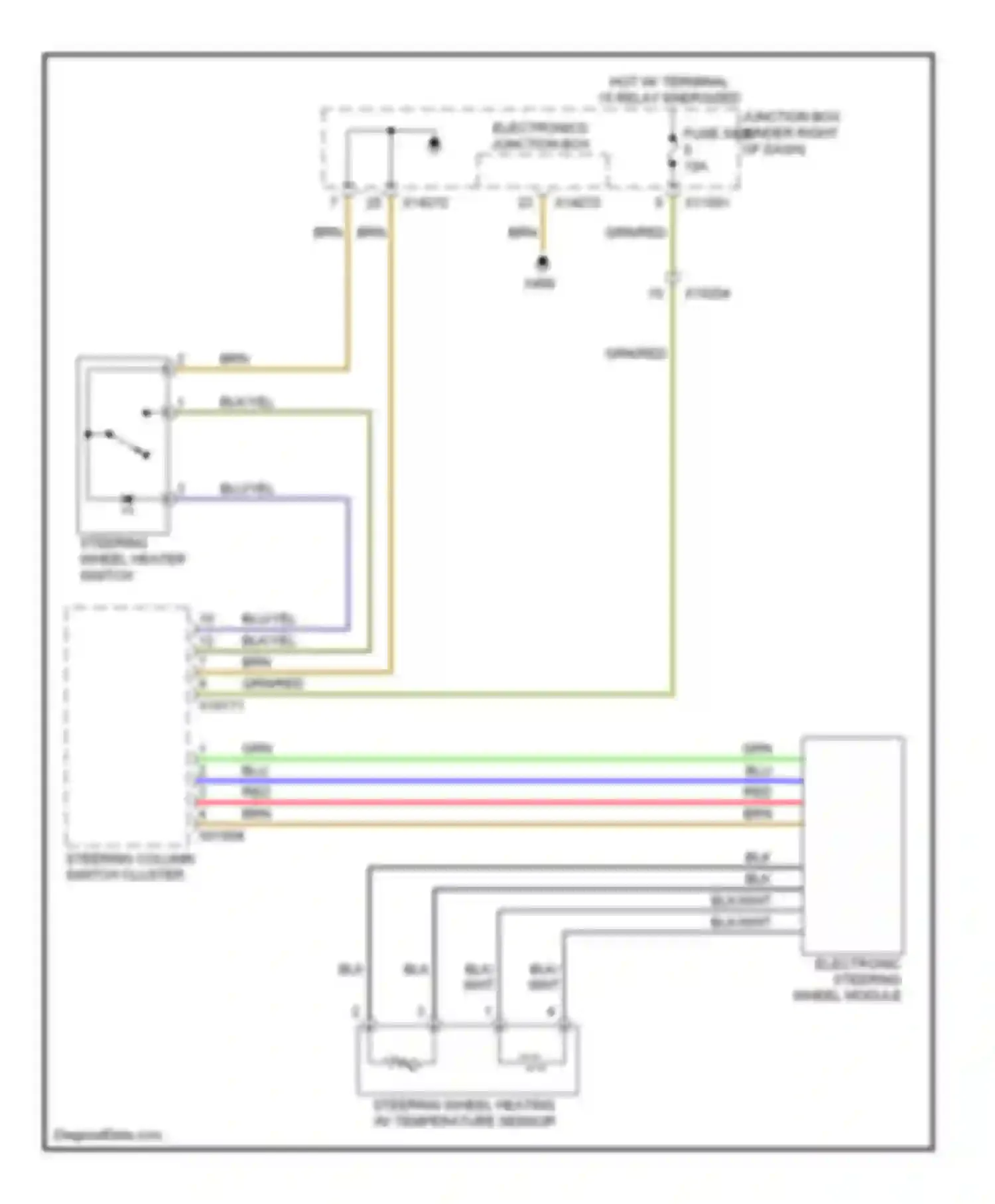 Wiring diagram electronic steering wheel module for BMW 1 series F20/F21 (2011-2015)