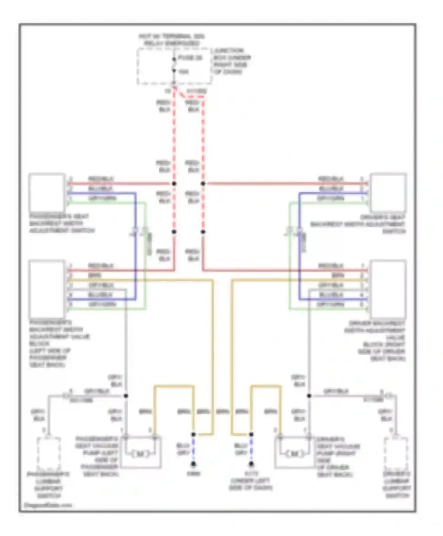 Wiring diagram passenger's lumbar support switch for BMW 1 series F20/F21 (2011-2015) (4 of 4)