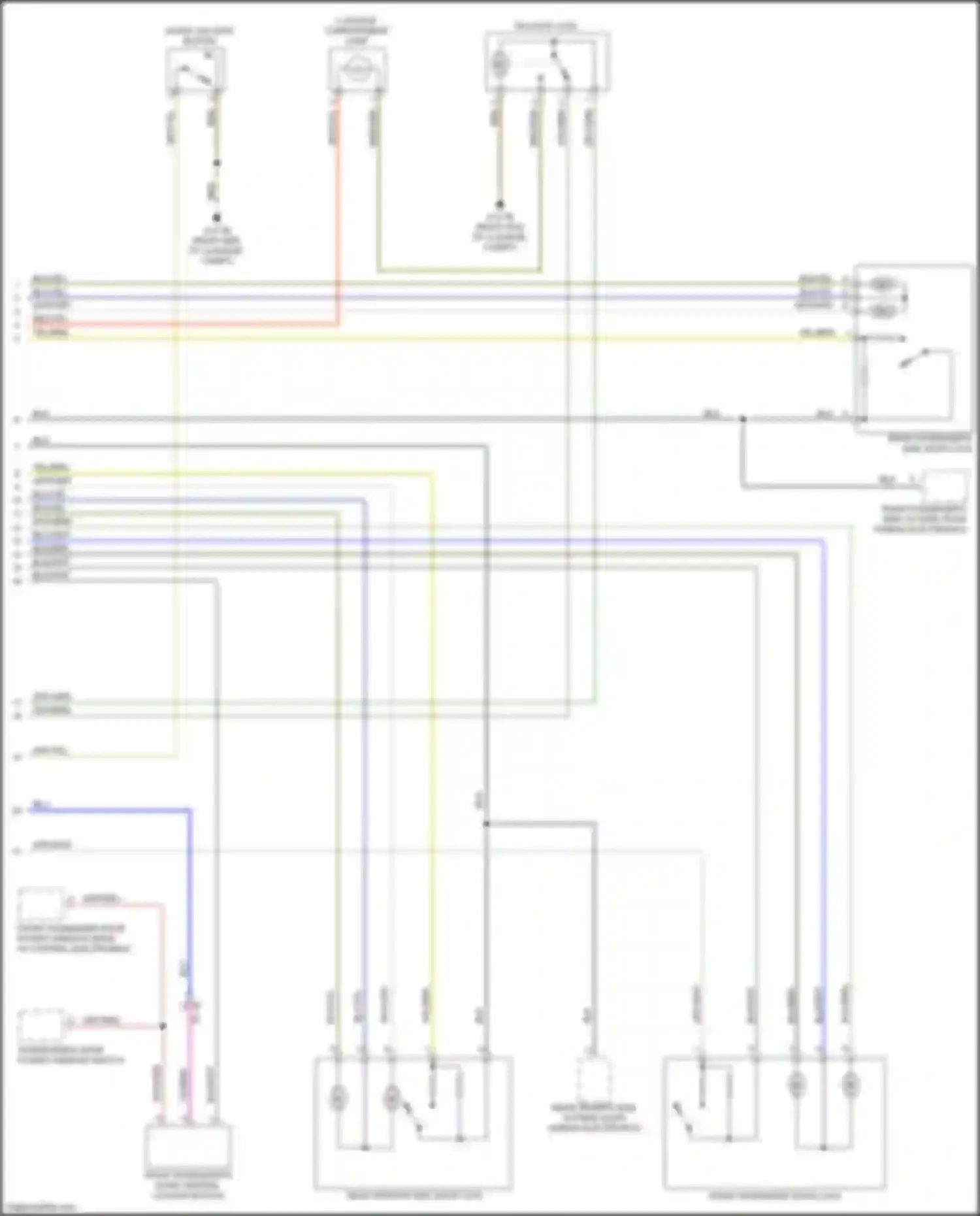 Wiring diagram front passenger's door central locking button for BMW 2 series Gran Coupe F44 (2019-2024) (1 of 2)