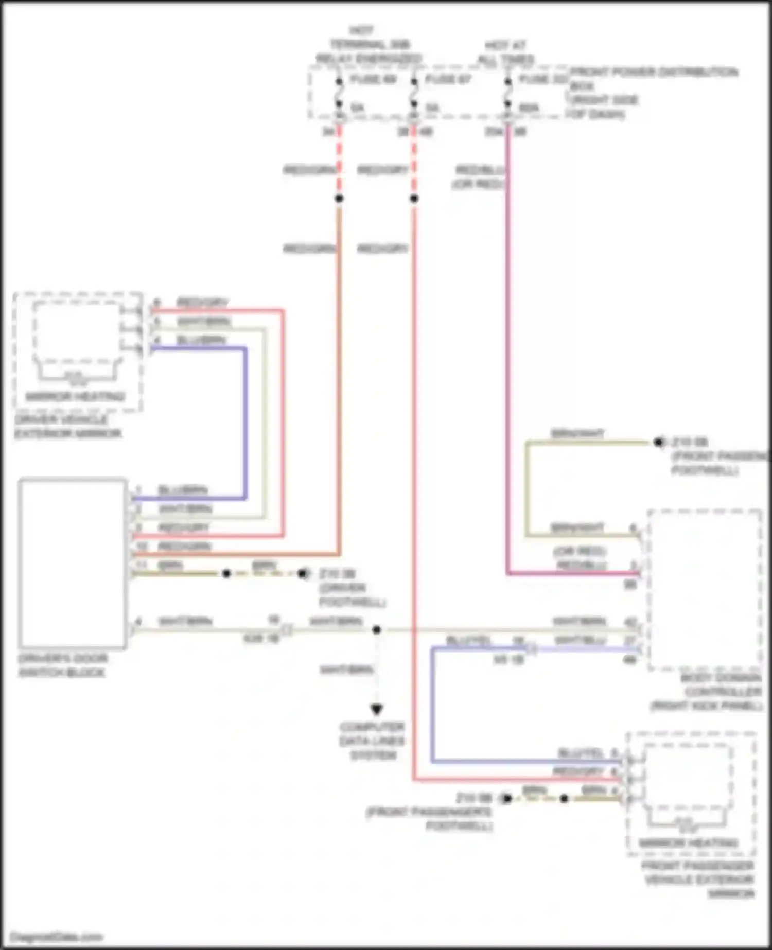 Wiring diagram front power distribution box for BMW 2 series Gran Coupe F44 (2019-2024) (16 of 83)
