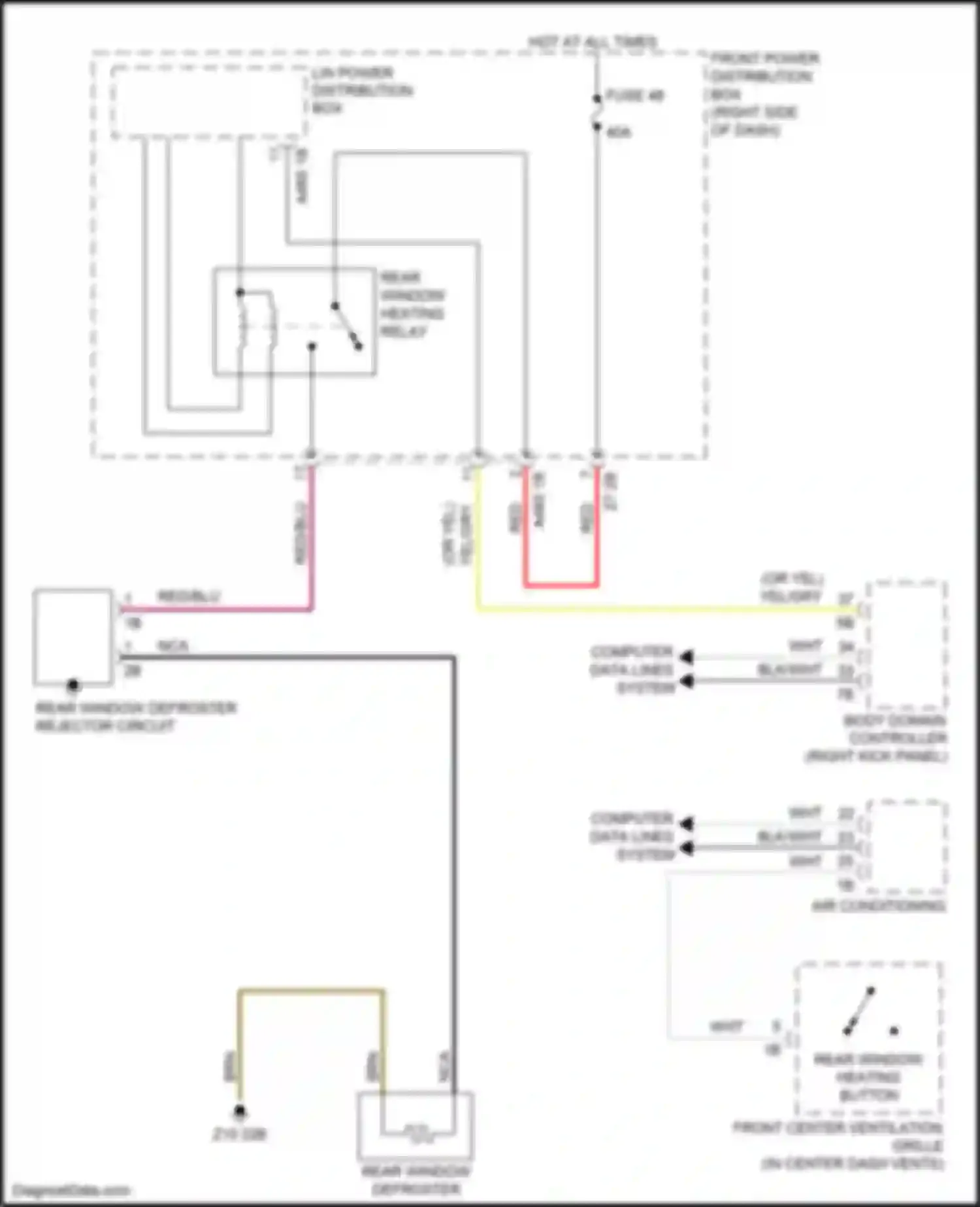 Wiring diagram rear window heating button for BMW 2 series Gran Coupe F44 (2019-2024) (1 of 1)