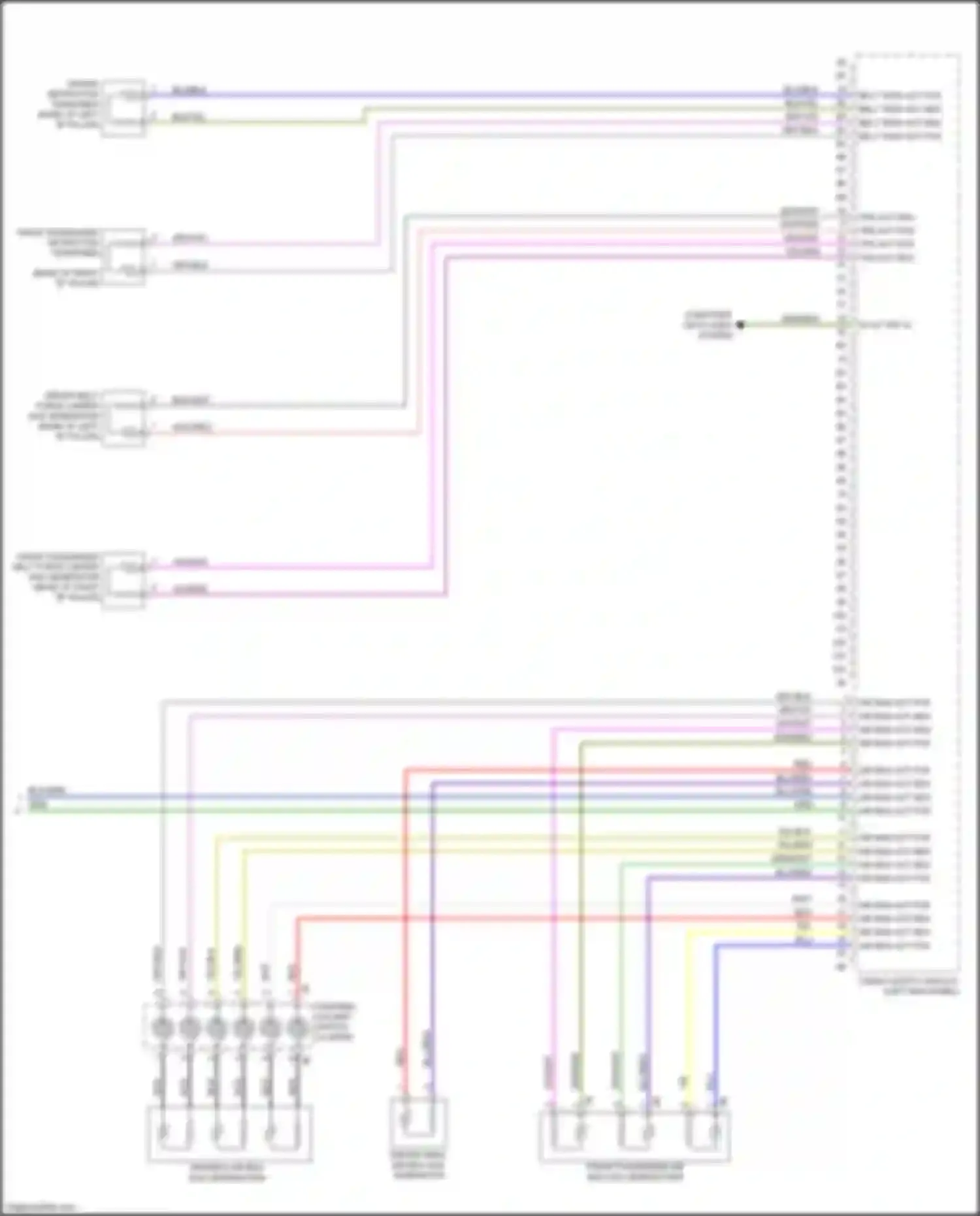 Wiring diagram front passenger air bag gas generators for BMW 2 series F22/F23 facelift (2017-2021) (1 of 2)