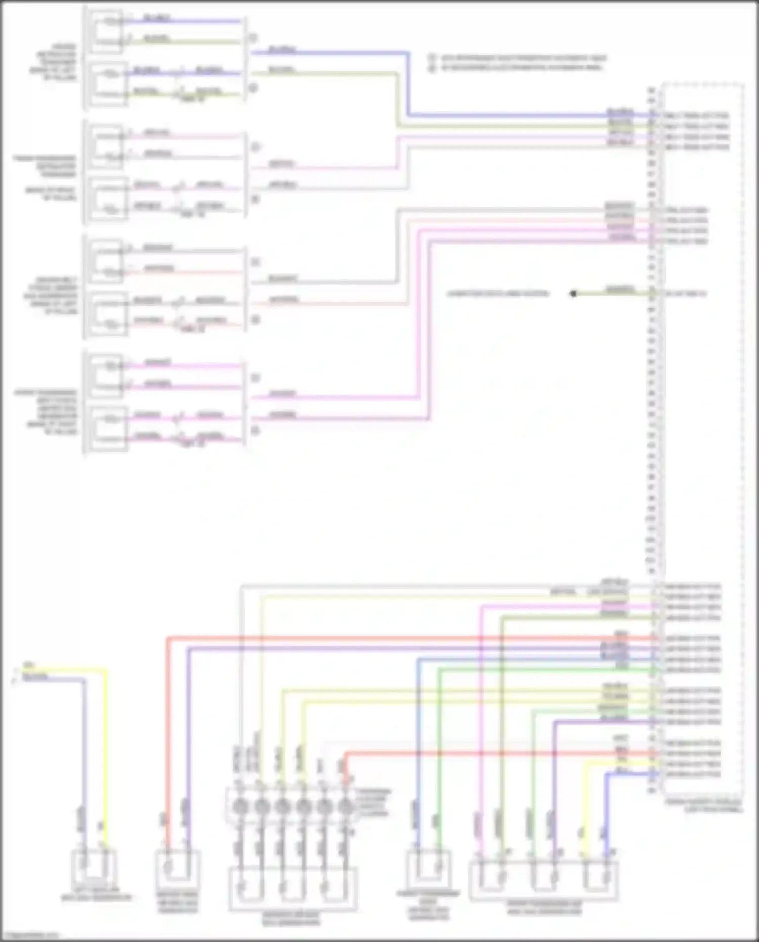 Wiring diagram front passenger retractor tensioner for BMW 2 series F22/F23 facelift (2017-2021) (2 of 2)