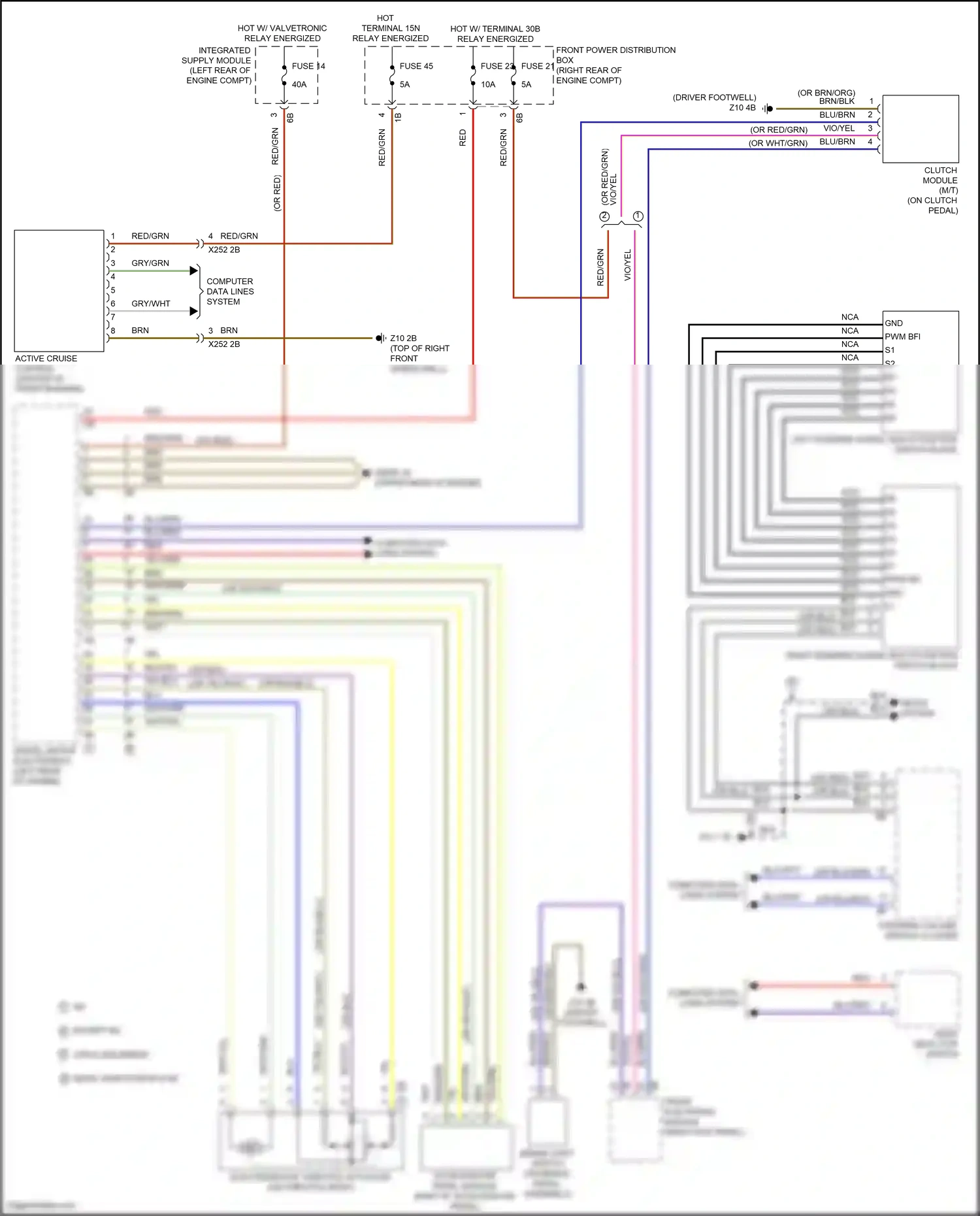 BMW 2 series F22/F23 facelift (2017-2021) left steering wheel multi-function switch block wiring diagram  (1 of 2)