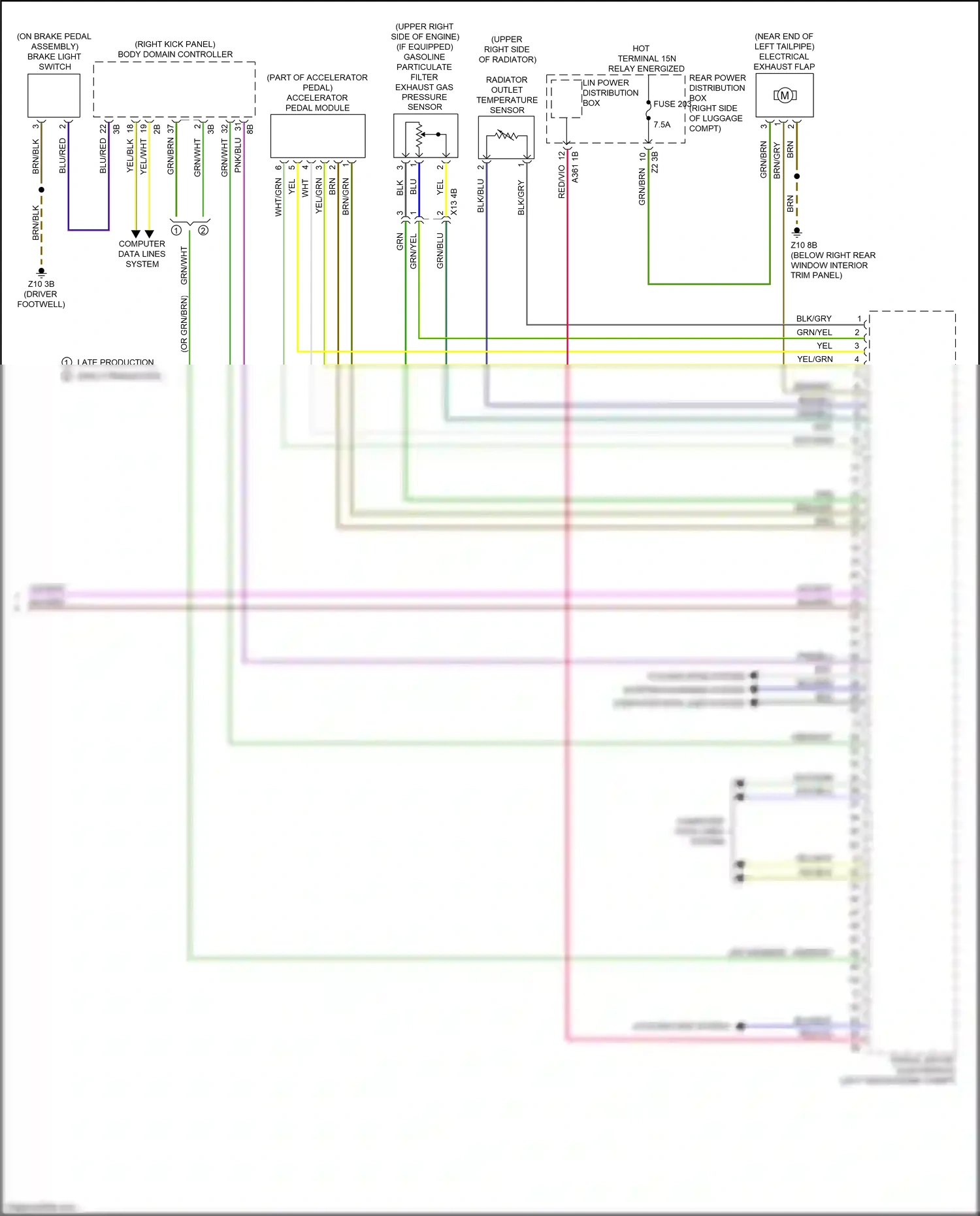 Wiring diagram accelerator pedal module for BMW 2 series G42 (2021-2024) (2 of 2)