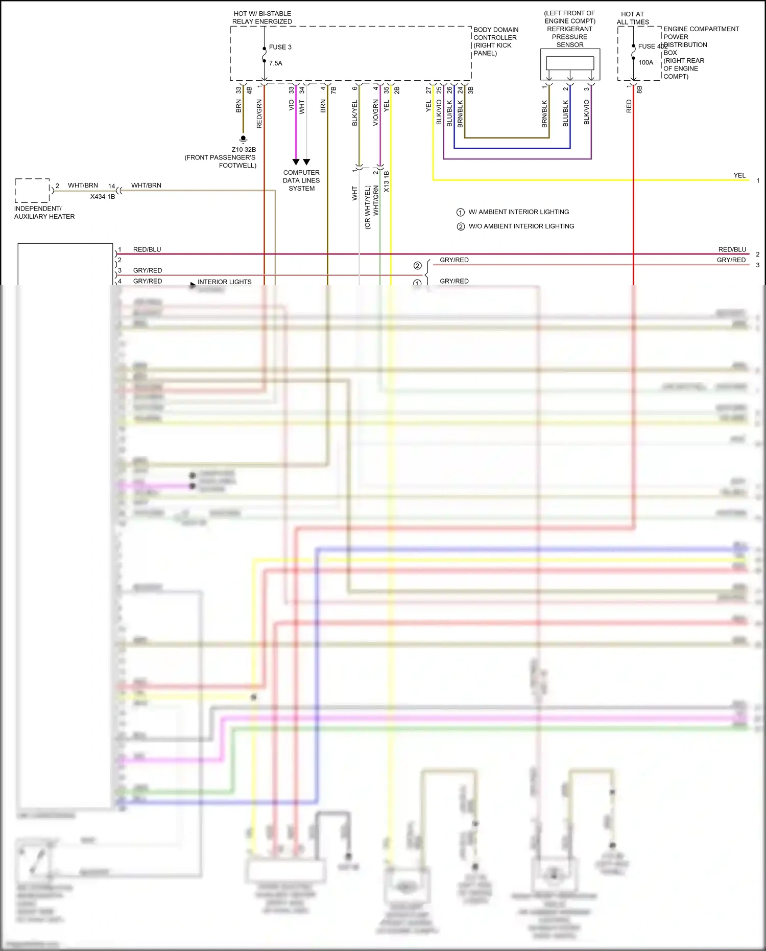 Wiring diagram air distribution microswitch for BMW 2 series G42 (2021-2024) (1 of 1)