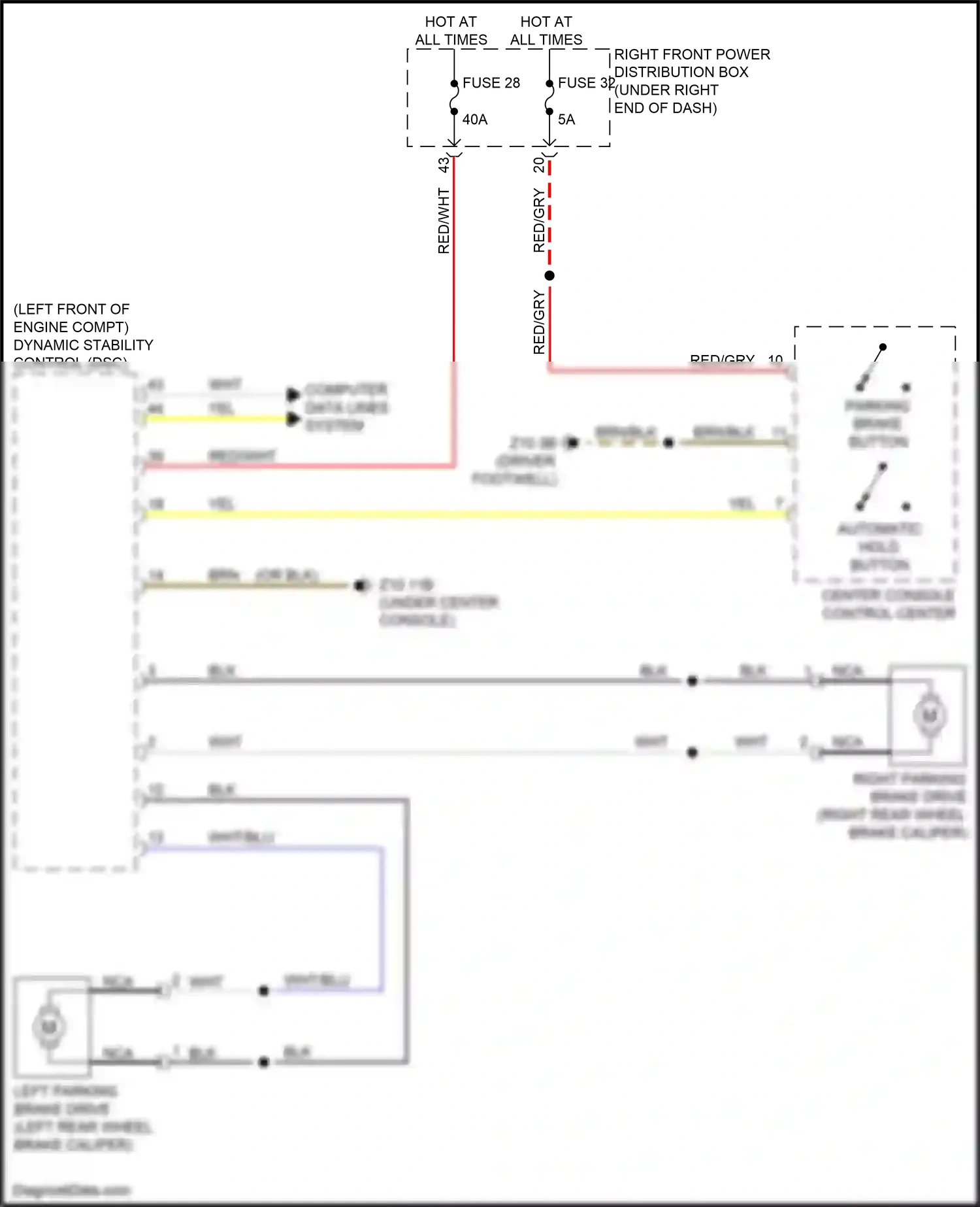 Wiring diagram automatic hold button for BMW 2 series G42 (2021-2024) (2 of 2)
