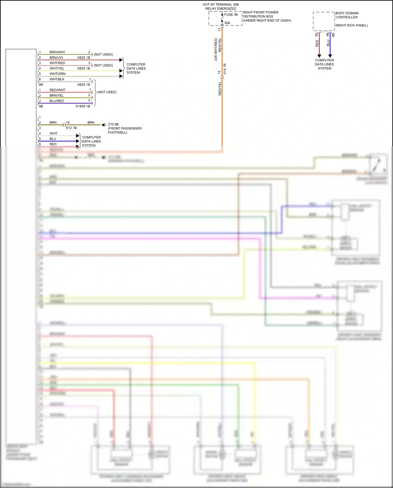 Wiring diagram driver backrest lock switch for BMW 2 series G42 (2021-2024) (1 of 1)