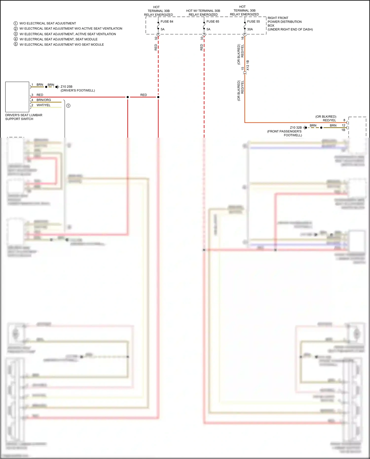 Wiring diagram driver seat module for BMW 2 series G42 (2021-2024) (4 of 7)