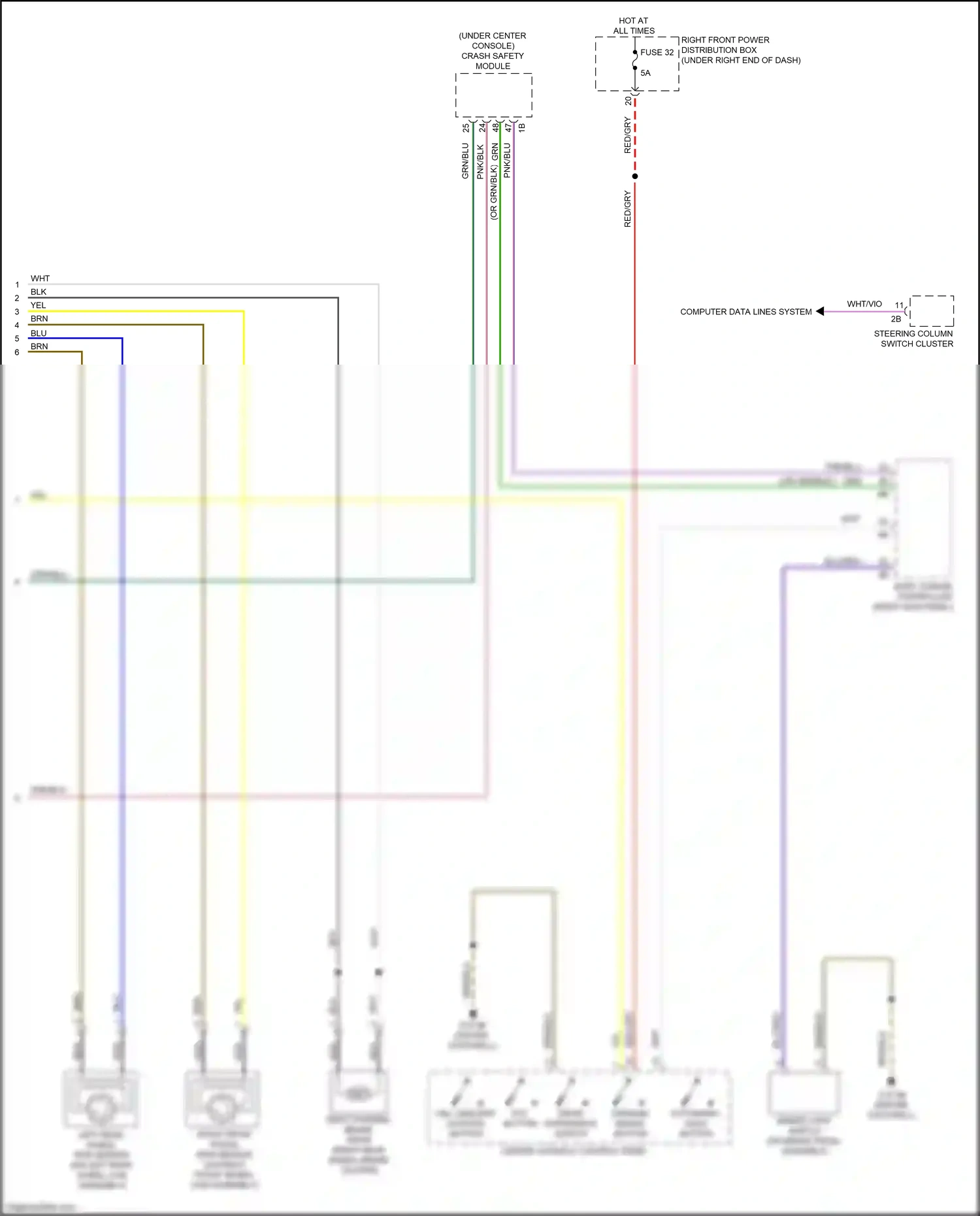 Wiring diagram dtc button for BMW 2 series G42 (2021-2024) (1 of 1)