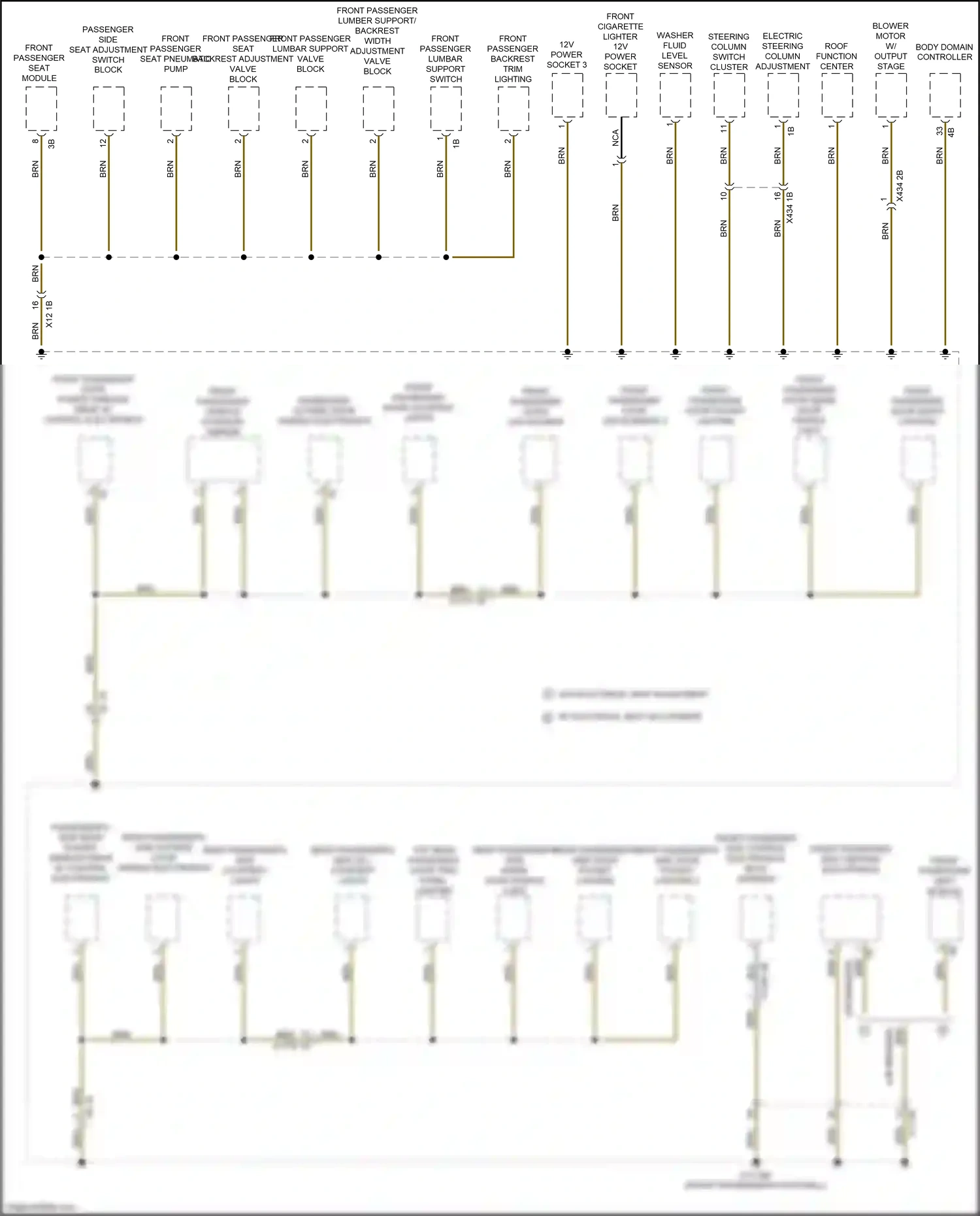 Wiring diagram front passenger side control electronics neck warmer for BMW 2 series G42 (2021-2024) (1 of 1)