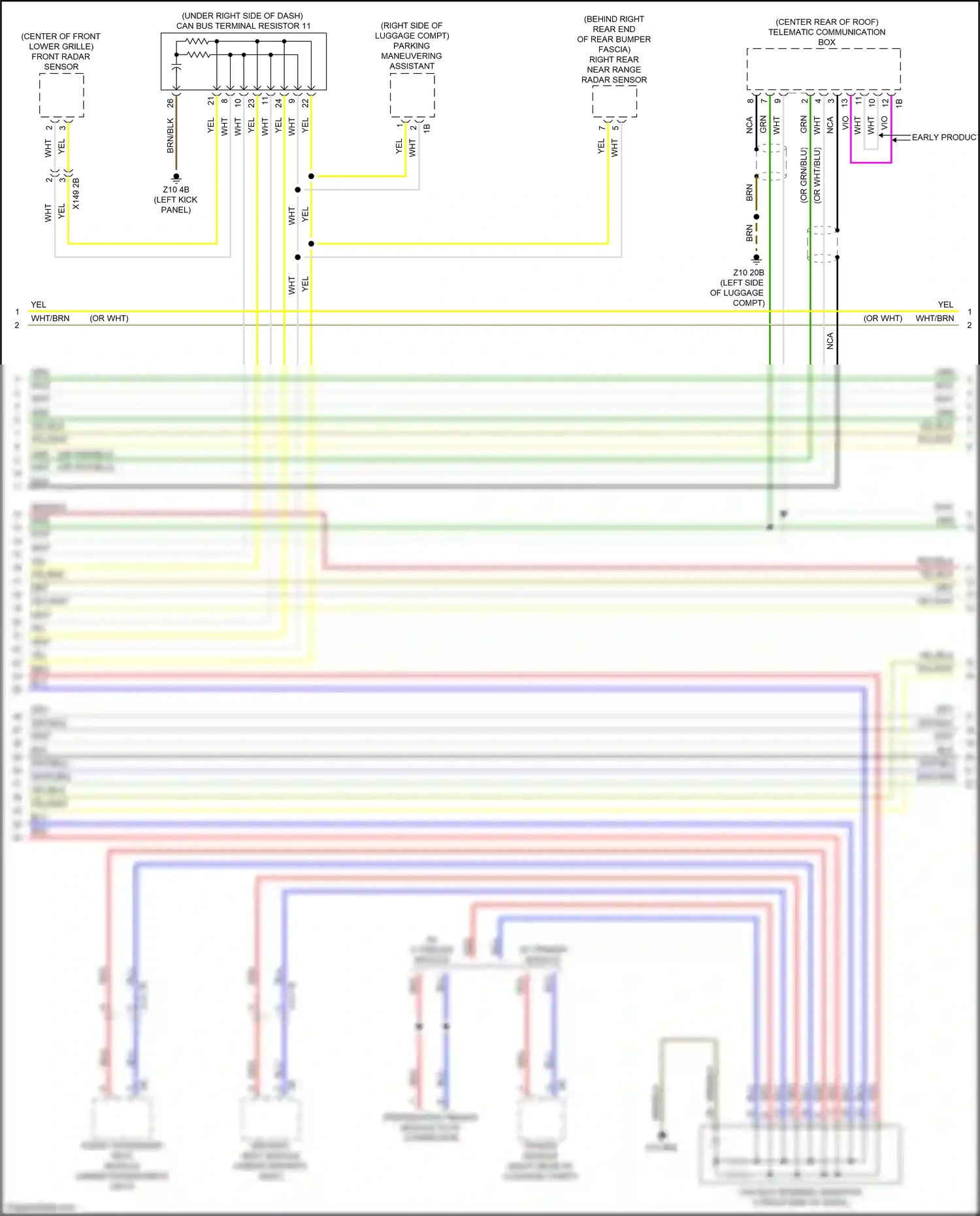 Wiring diagram front radar sensor for BMW 2 series G42 (2021-2024) (1 of 3)