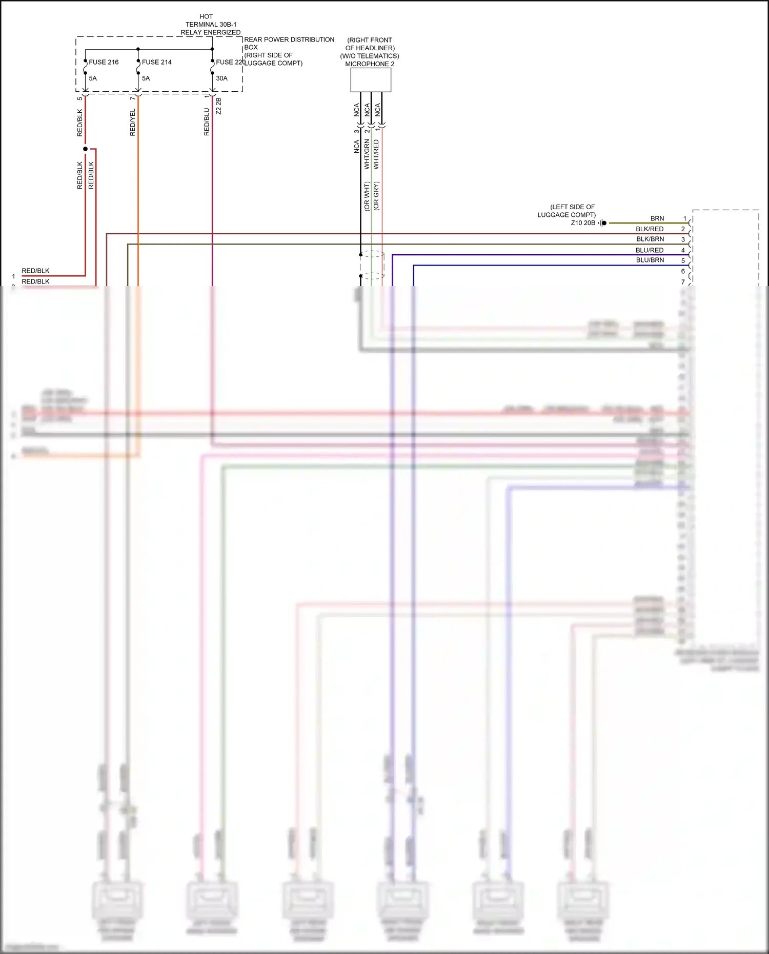 Wiring diagram left front mid-range speaker for BMW 2 series G42 (2021-2024) (1 of 6)