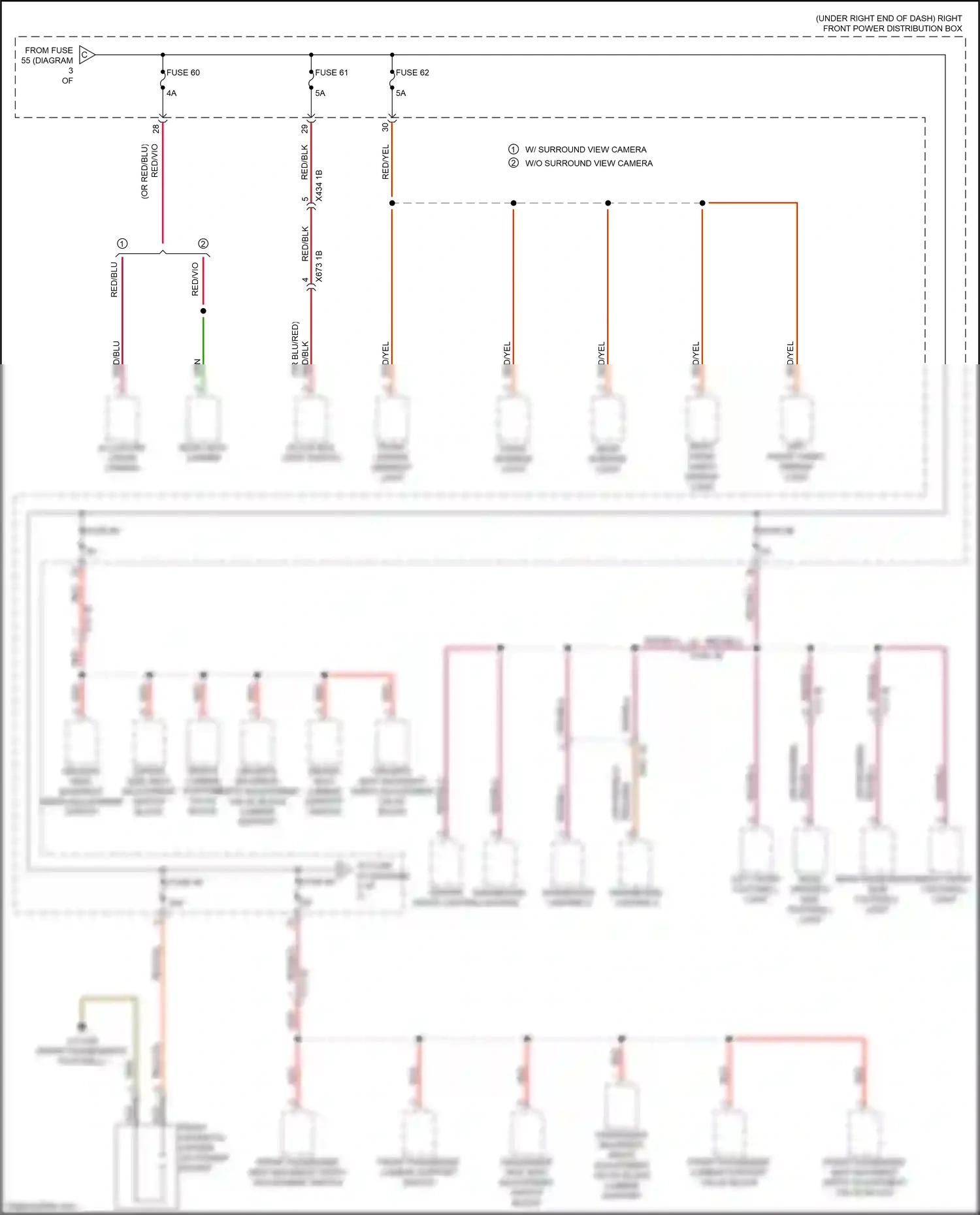 Wiring diagram left front vanity mirror light for BMW 2 series G42 (2021-2024) (2 of 2)