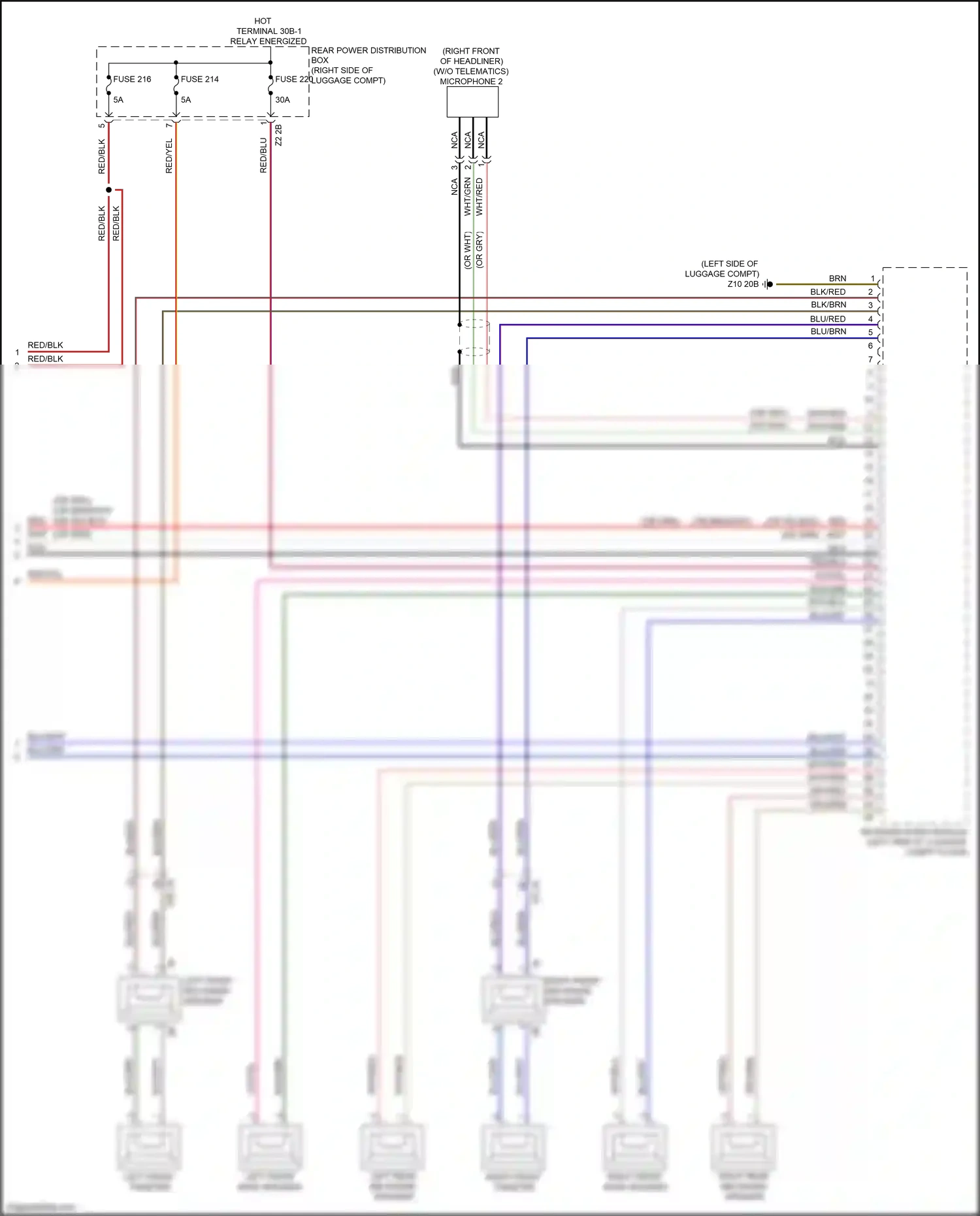 Wiring diagram right front mid-range speaker for BMW 2 series G42 (2021-2024) (2 of 6)