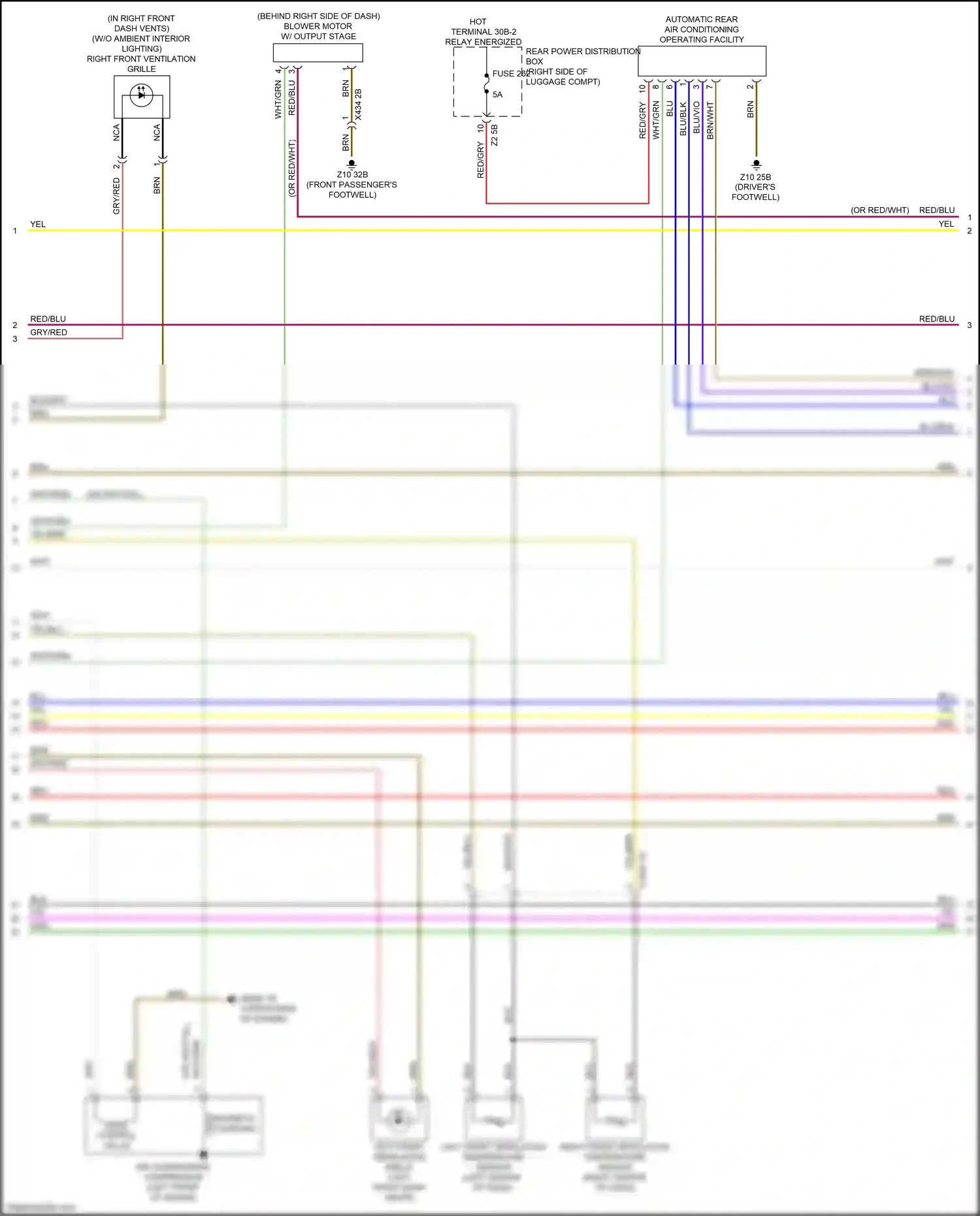 Wiring diagram right front ventilation temperature sensor for BMW 2 series G42 (2021-2024) (1 of 1)