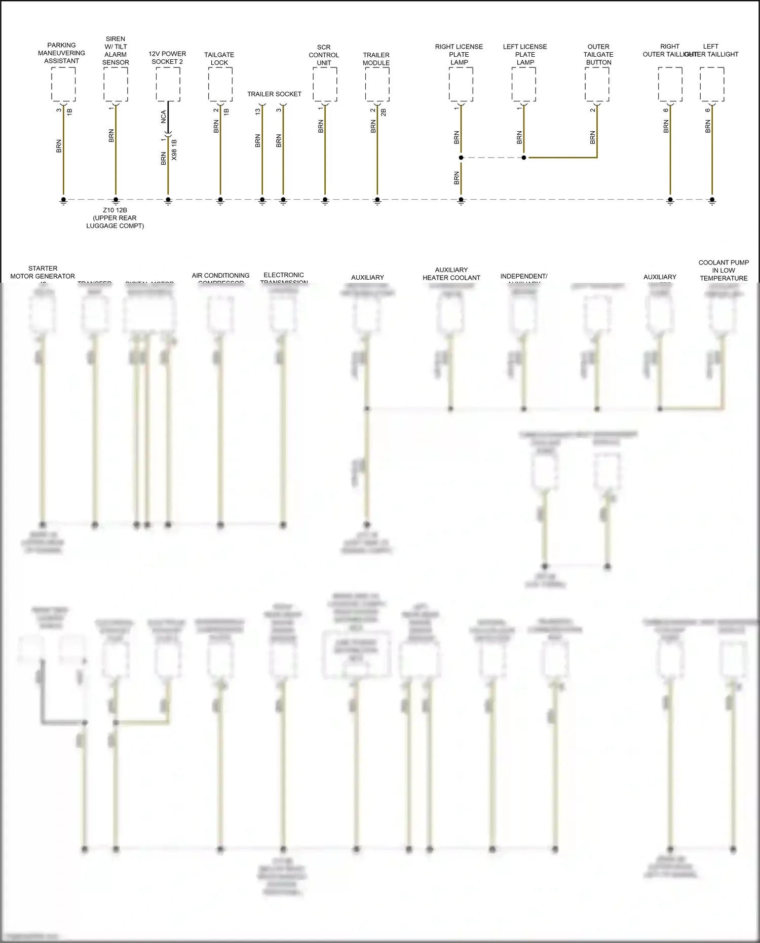 Wiring diagram tailgate lock for BMW 2 series G42 (2021-2024) (2 of 3)
