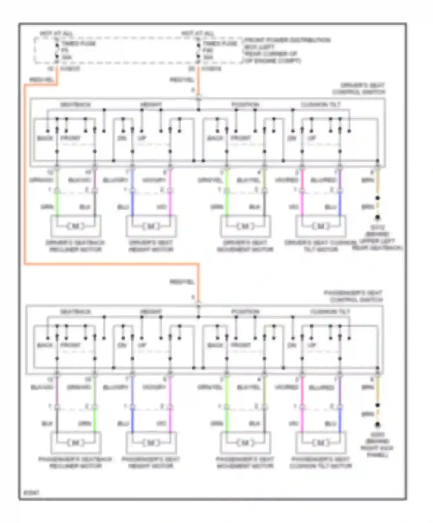 3 series BMW E36 (1990-2000): Power seat circuit