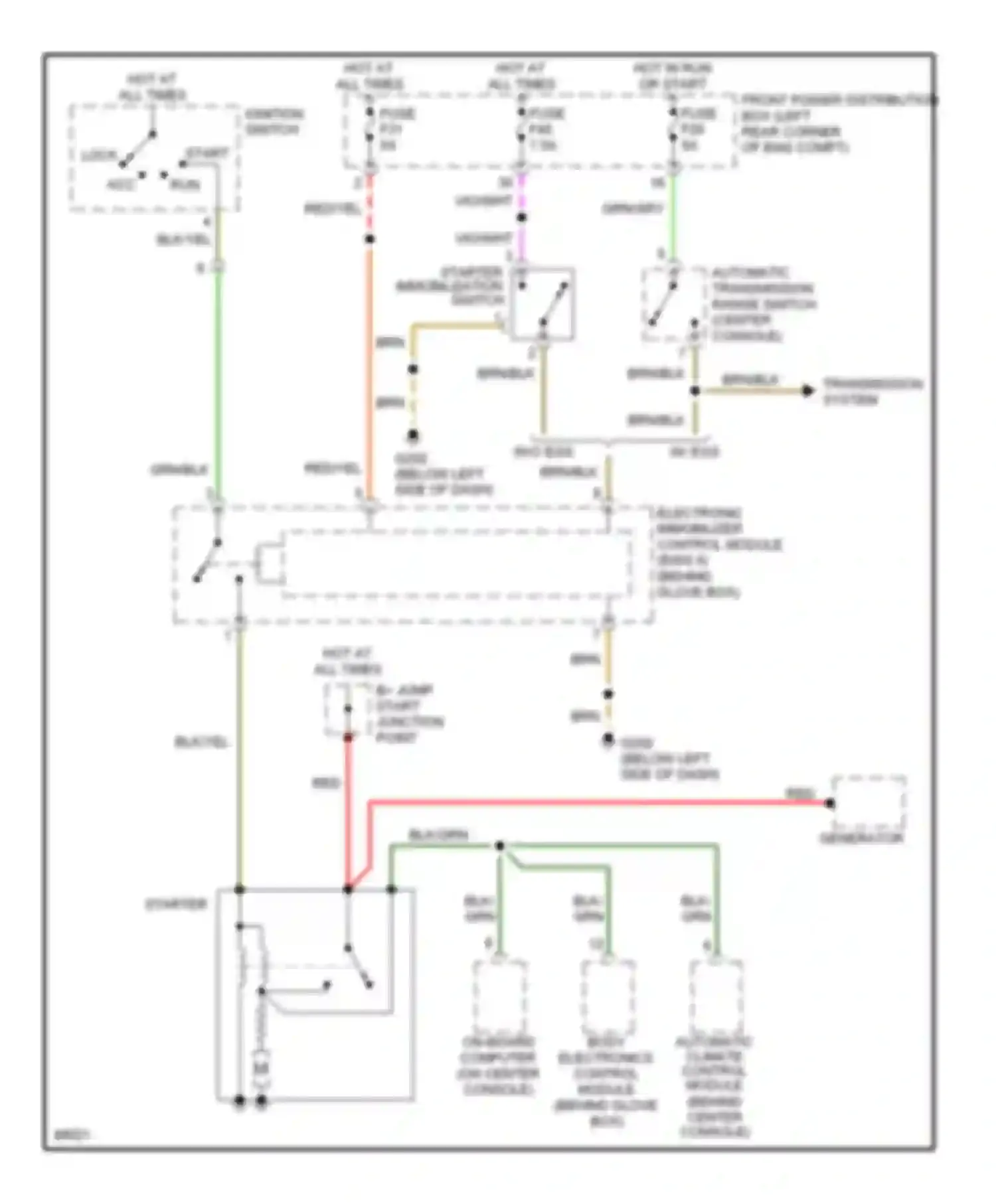 3 series BMW E36 (1990-2000): Starting circuit
