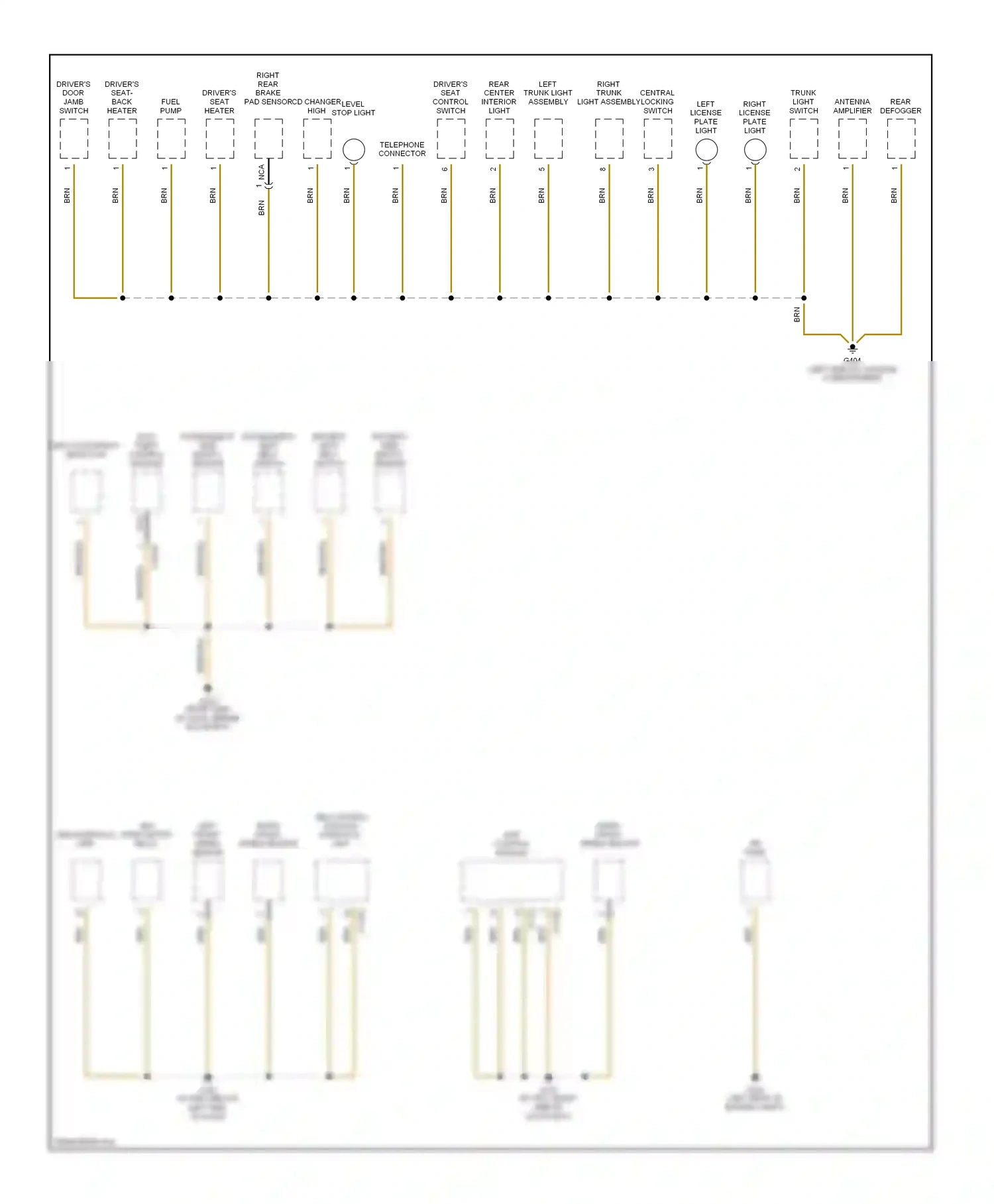 Wiring diagram abs hydraulic unit for BMW 3 series E36 (1990-2000) (2 of 2)