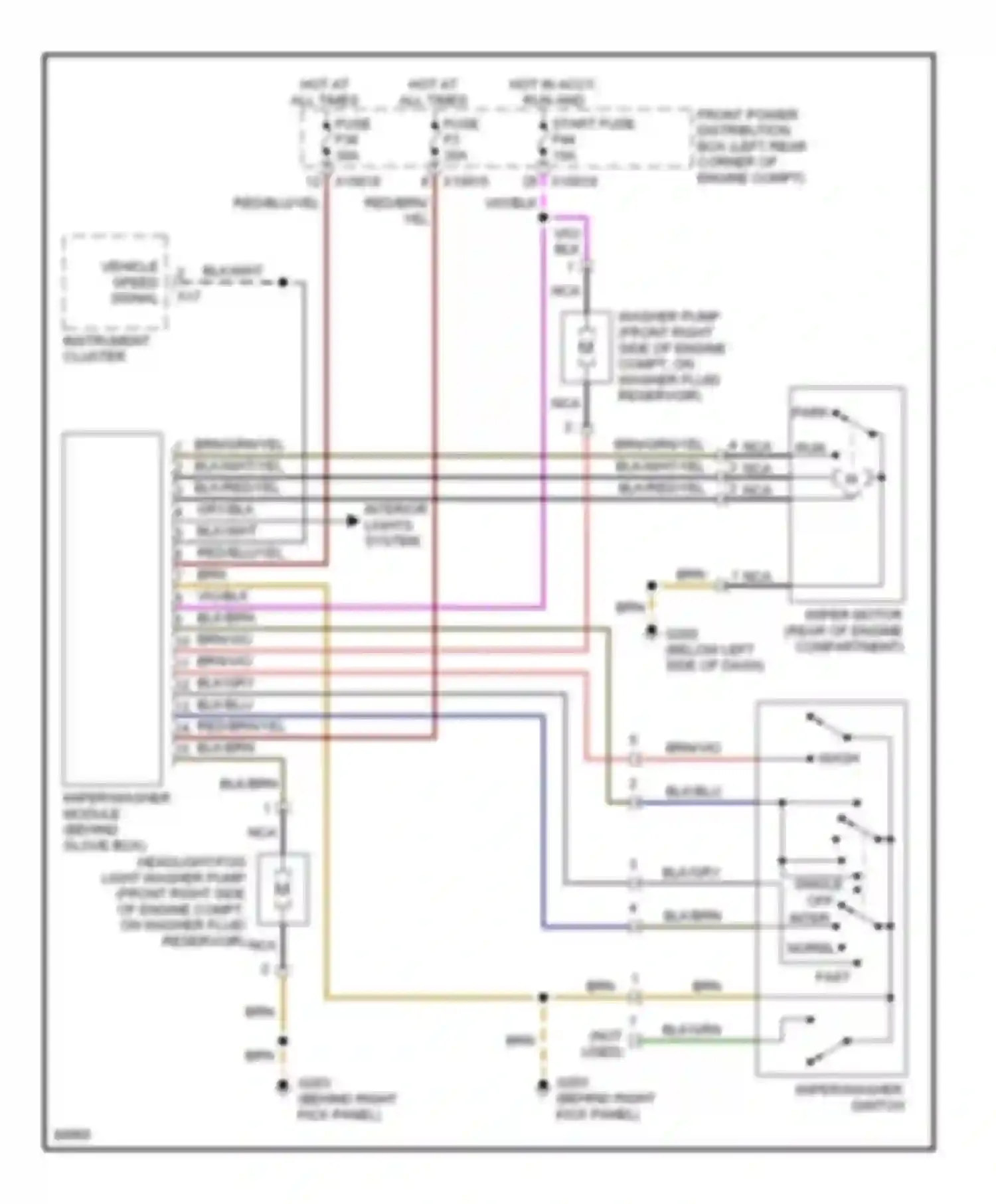 Wiring diagram blk/wht/yel for BMW 3 series E36 (1990-2000) (4 of 5)