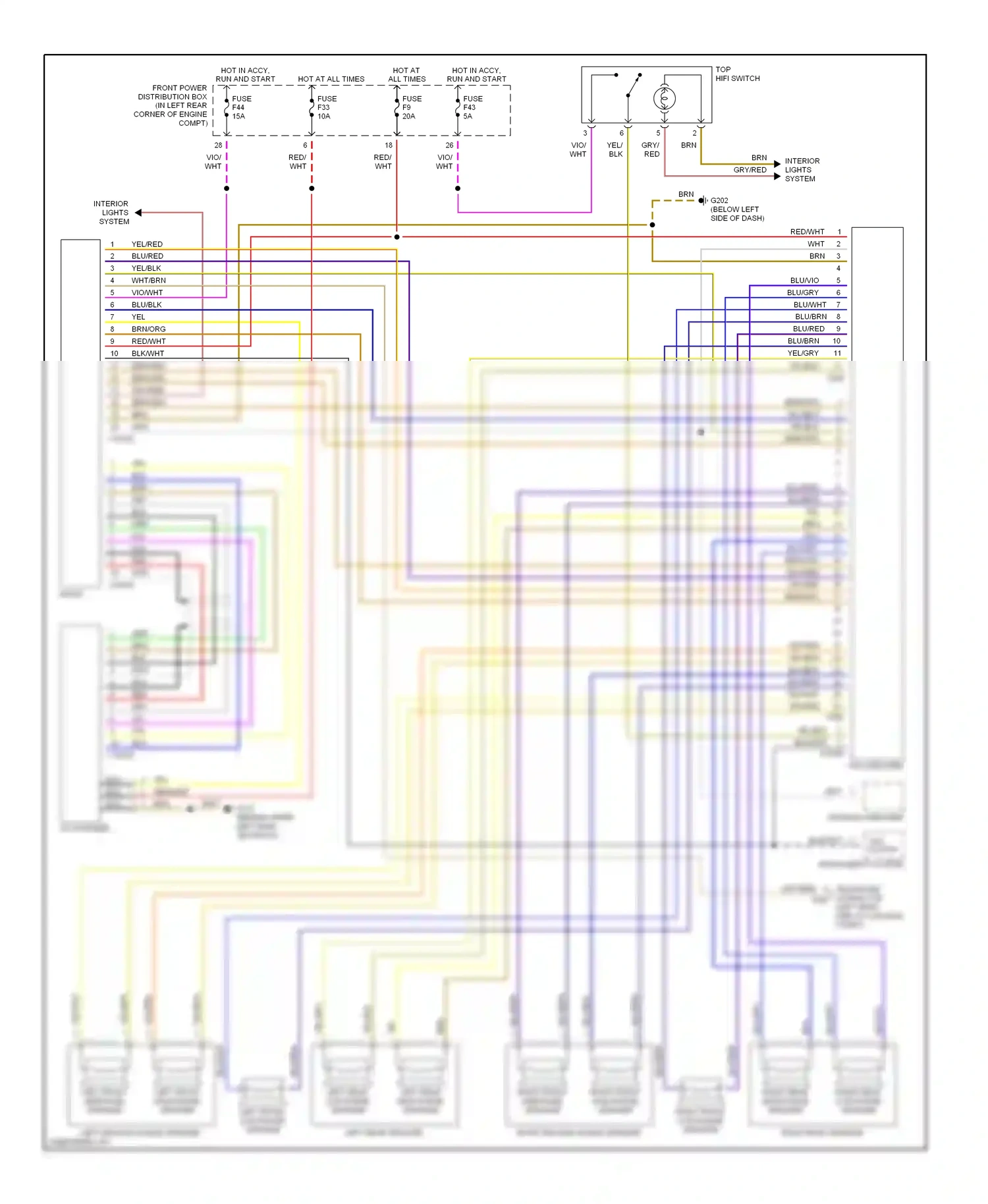 Wiring diagram blu/vio for BMW 3 series E36 (1990-2000) (6 of 8)
