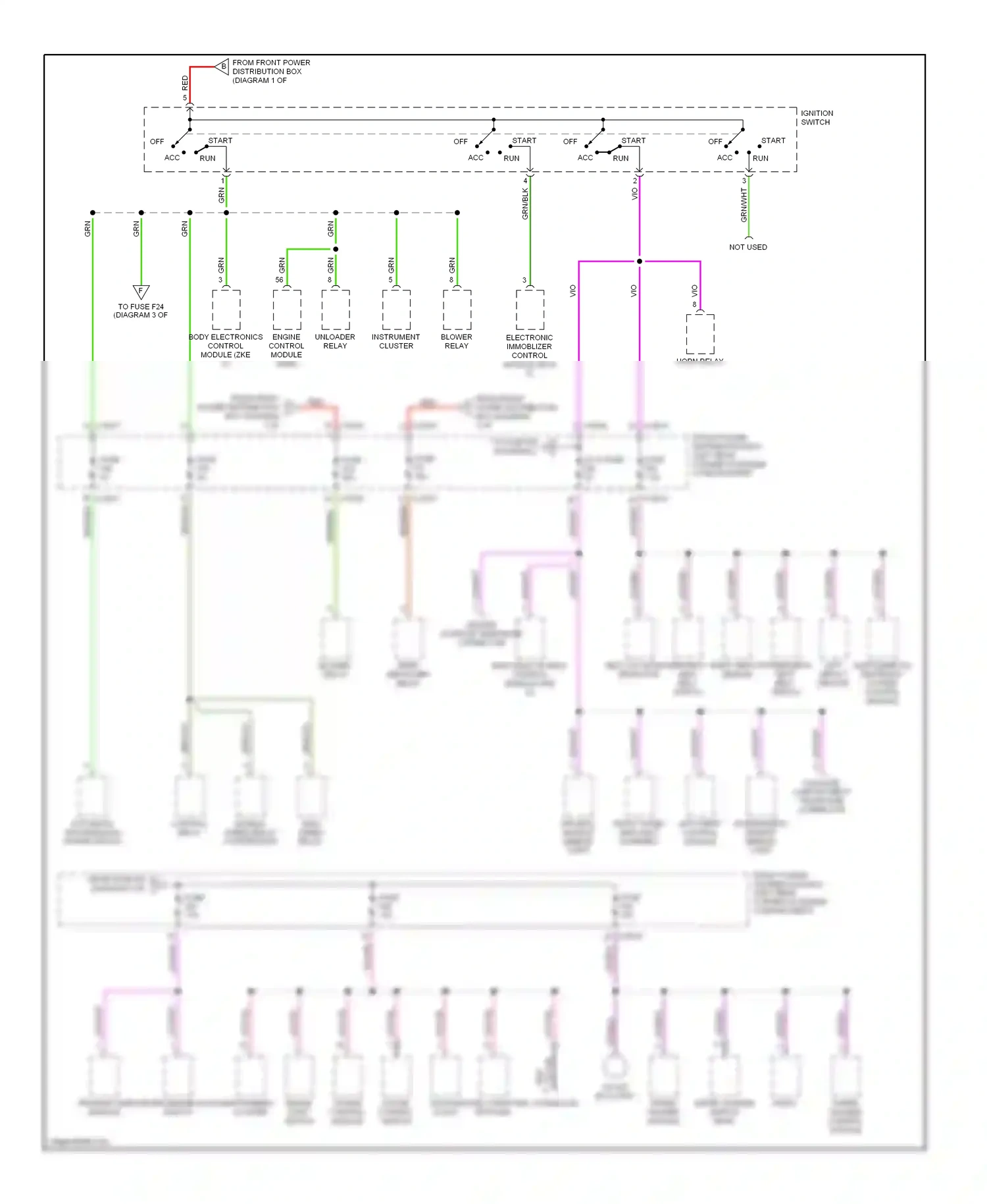 BMW 3 series E36 (1990-2000) passenger's makeup mirror light wiring diagram  (2 of 2)
