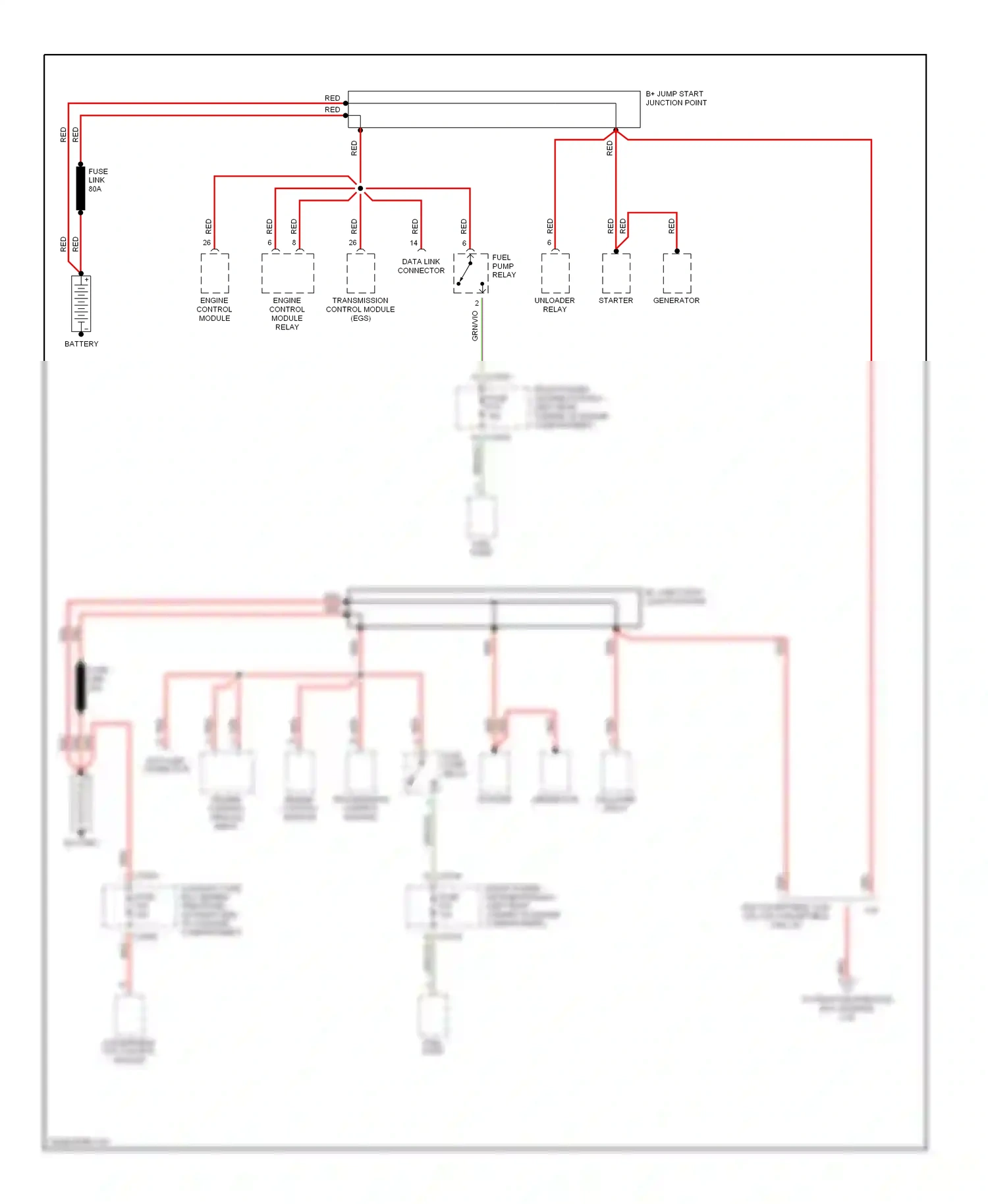 BMW 3 series E36 (1990-2000) red wiring diagram  (13 of 39)
