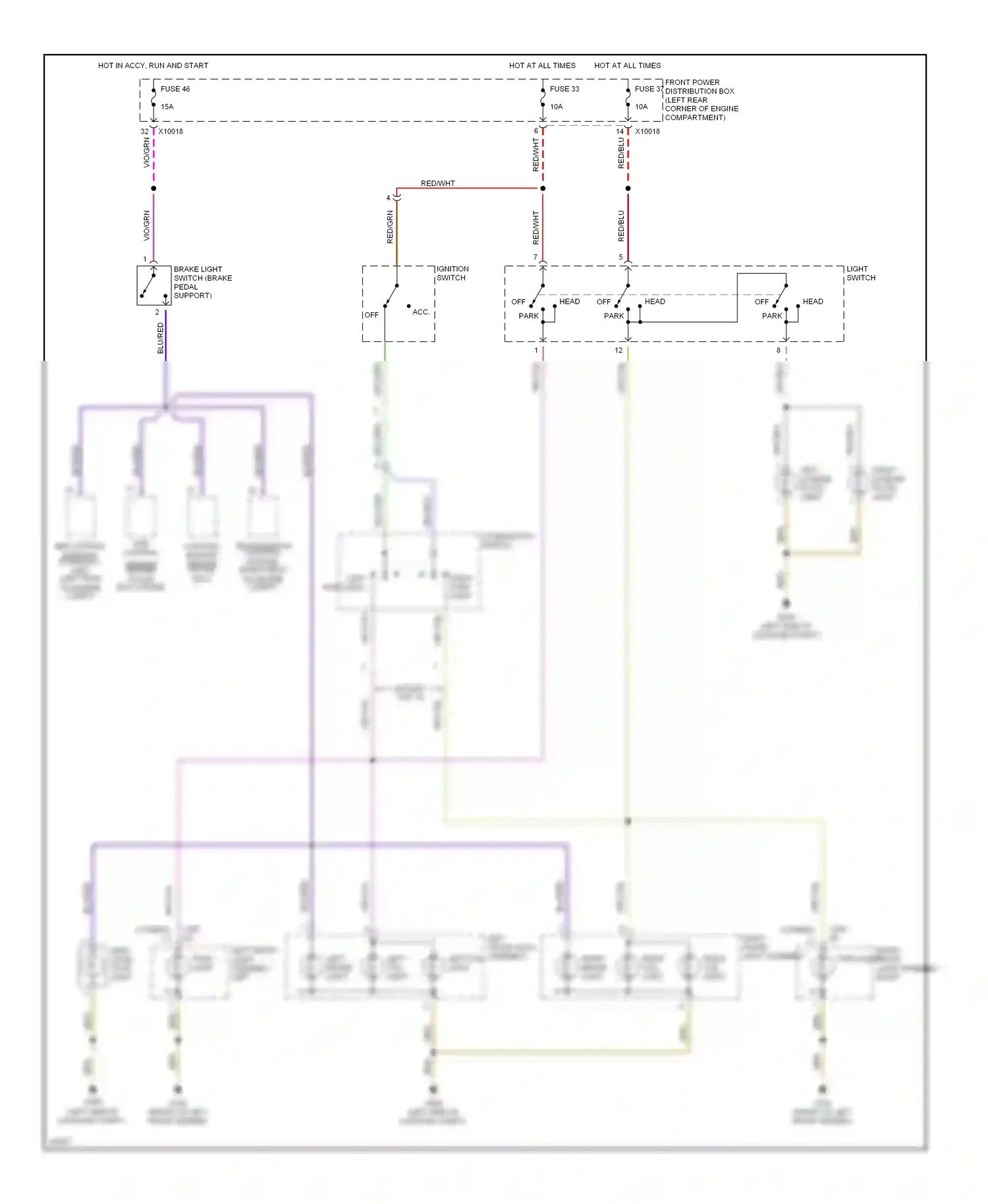 BMW 3 series E36 (1990-2000) red/blu wiring diagram  (4 of 13)
