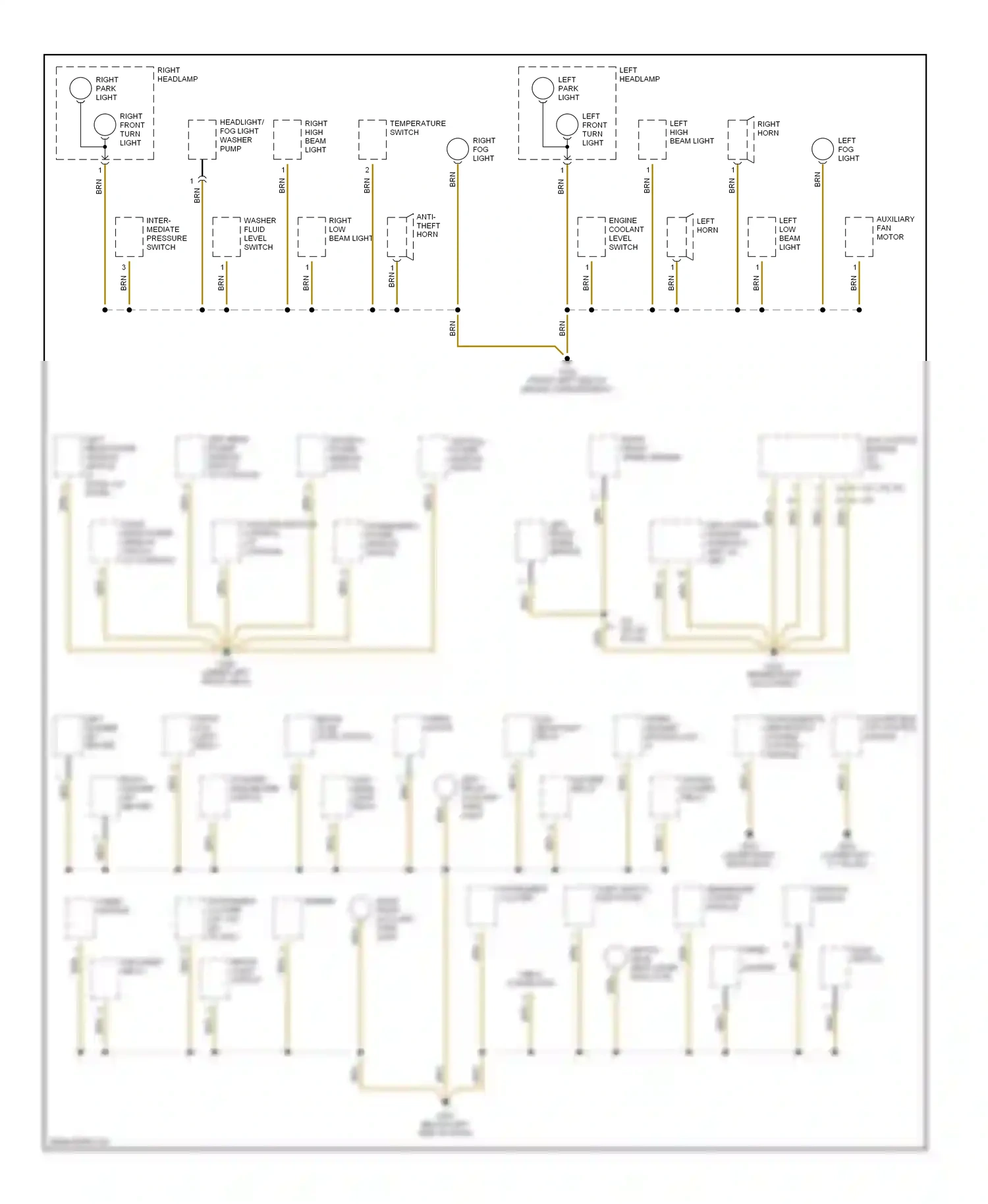 BMW 3 series E36 (1990-2000) right park light wiring diagram  (3 of 3)