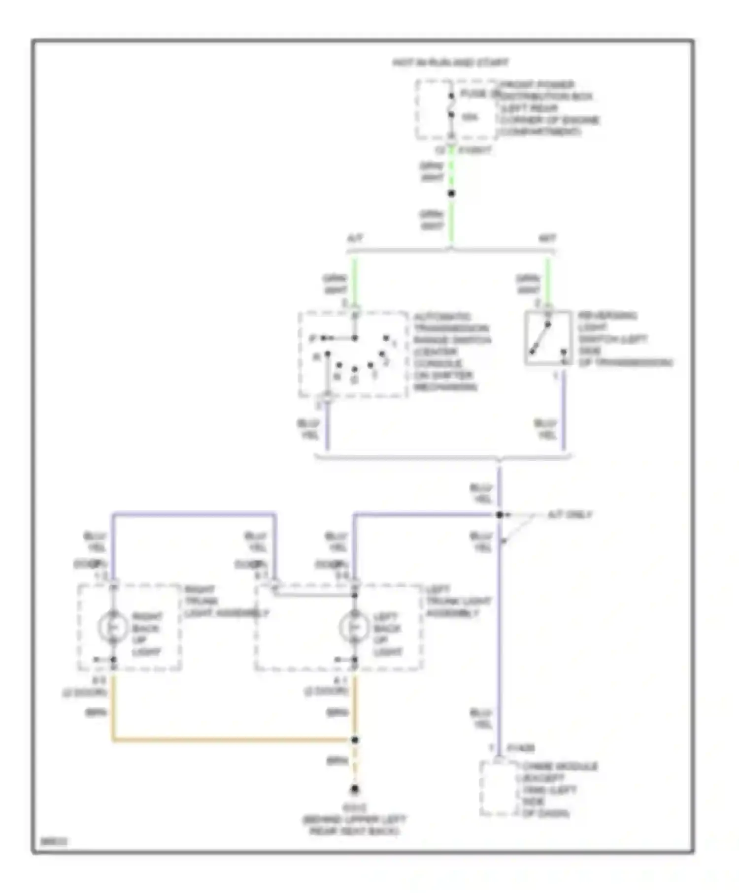 Wiring diagram right trunk light assembly for BMW 3 series E36 (1990-2000) (1 of 6)