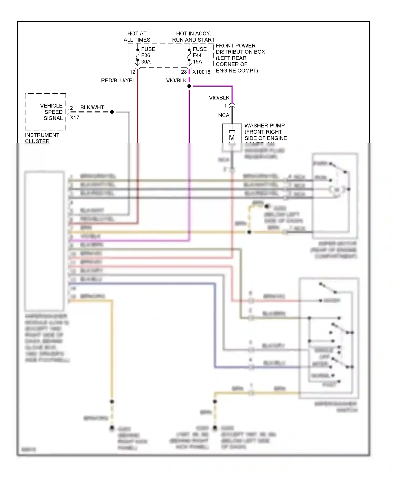 BMW 3 series E36 (1990-2000) vio/blk wiring diagram  (6 of 6)