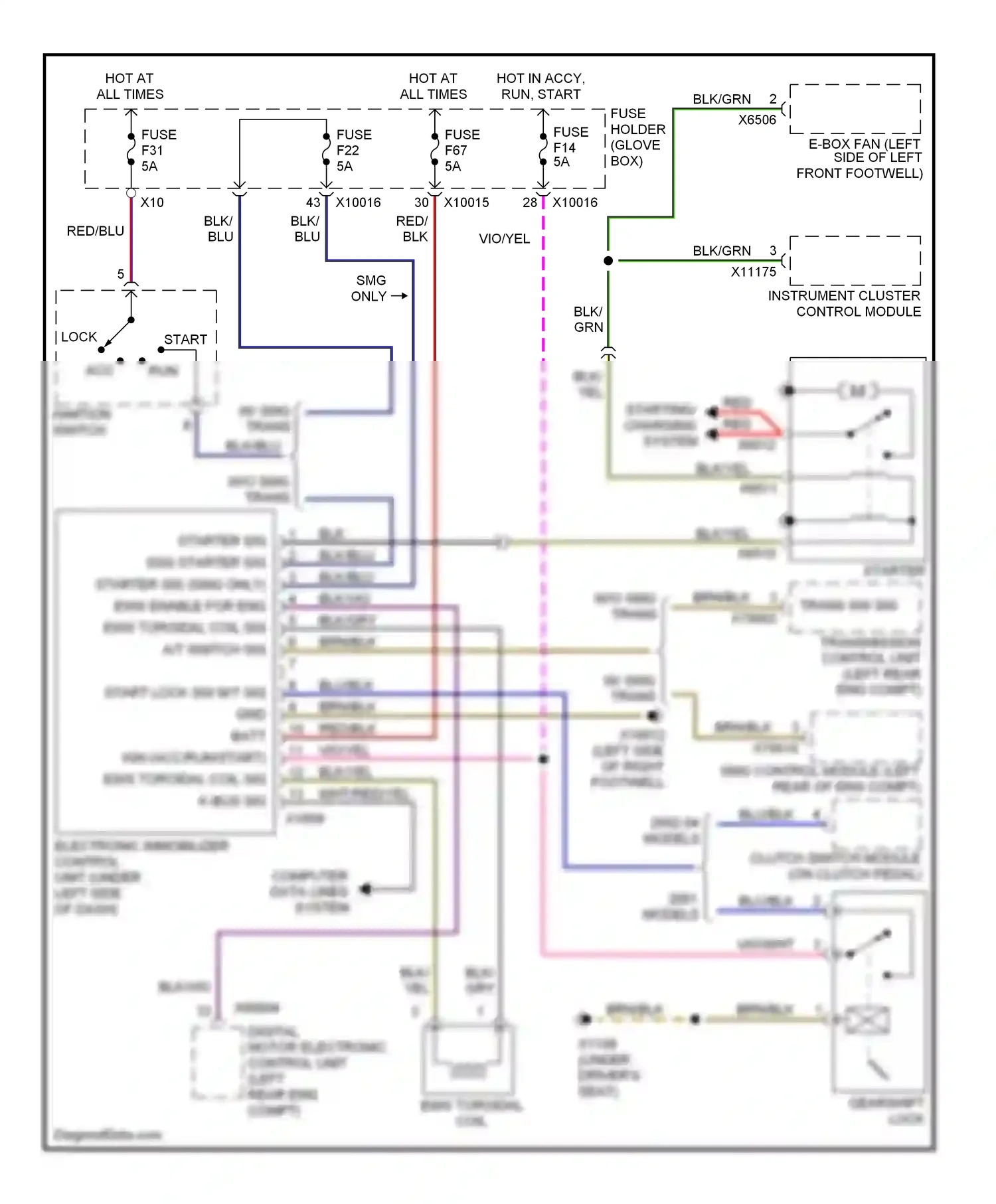 Wiring diagram blu for BMW 3 series E46 facelift (2001-2006) (6 of 93)